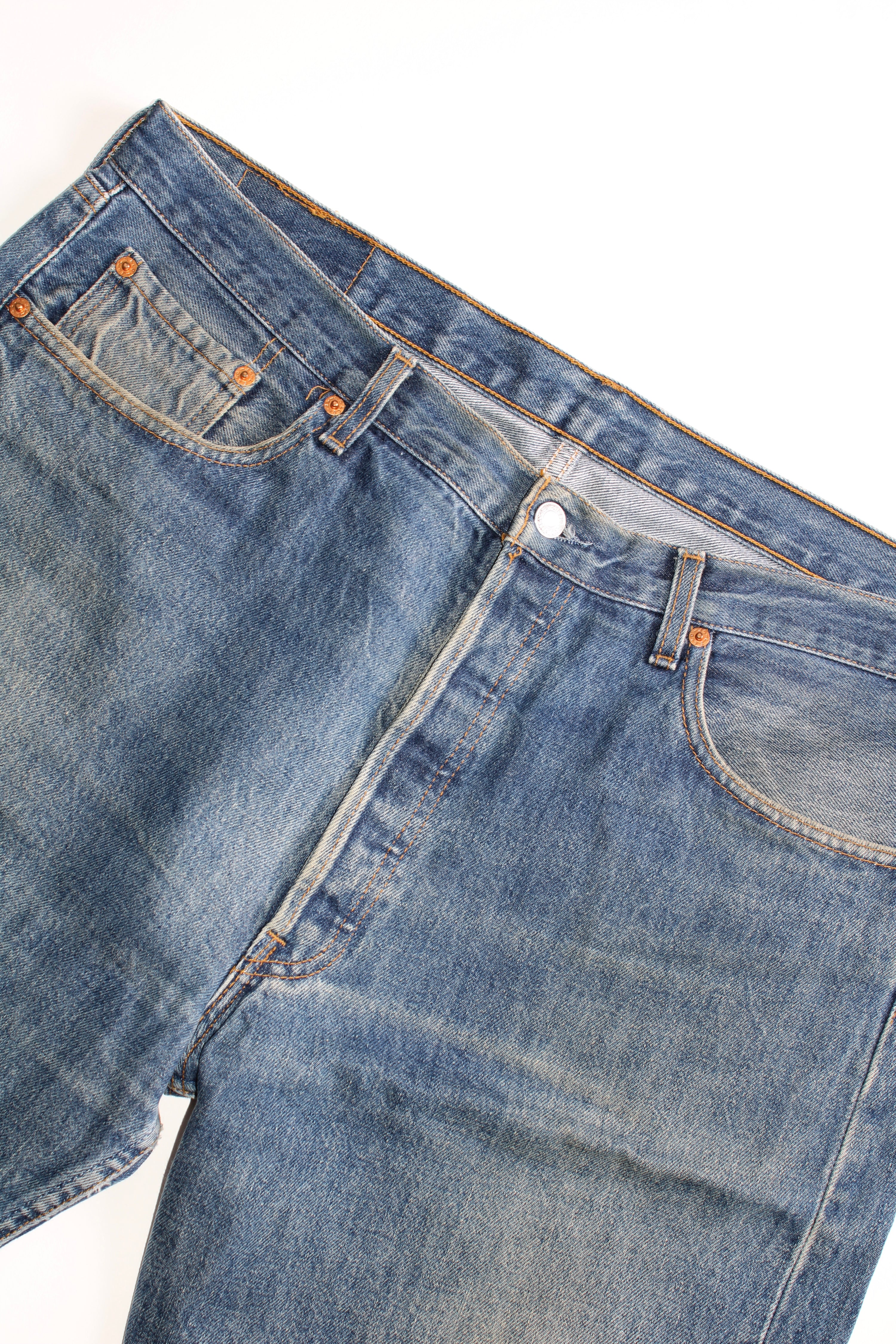 LEVIS 501 JEANS SHORTS BLUE WASH - W38