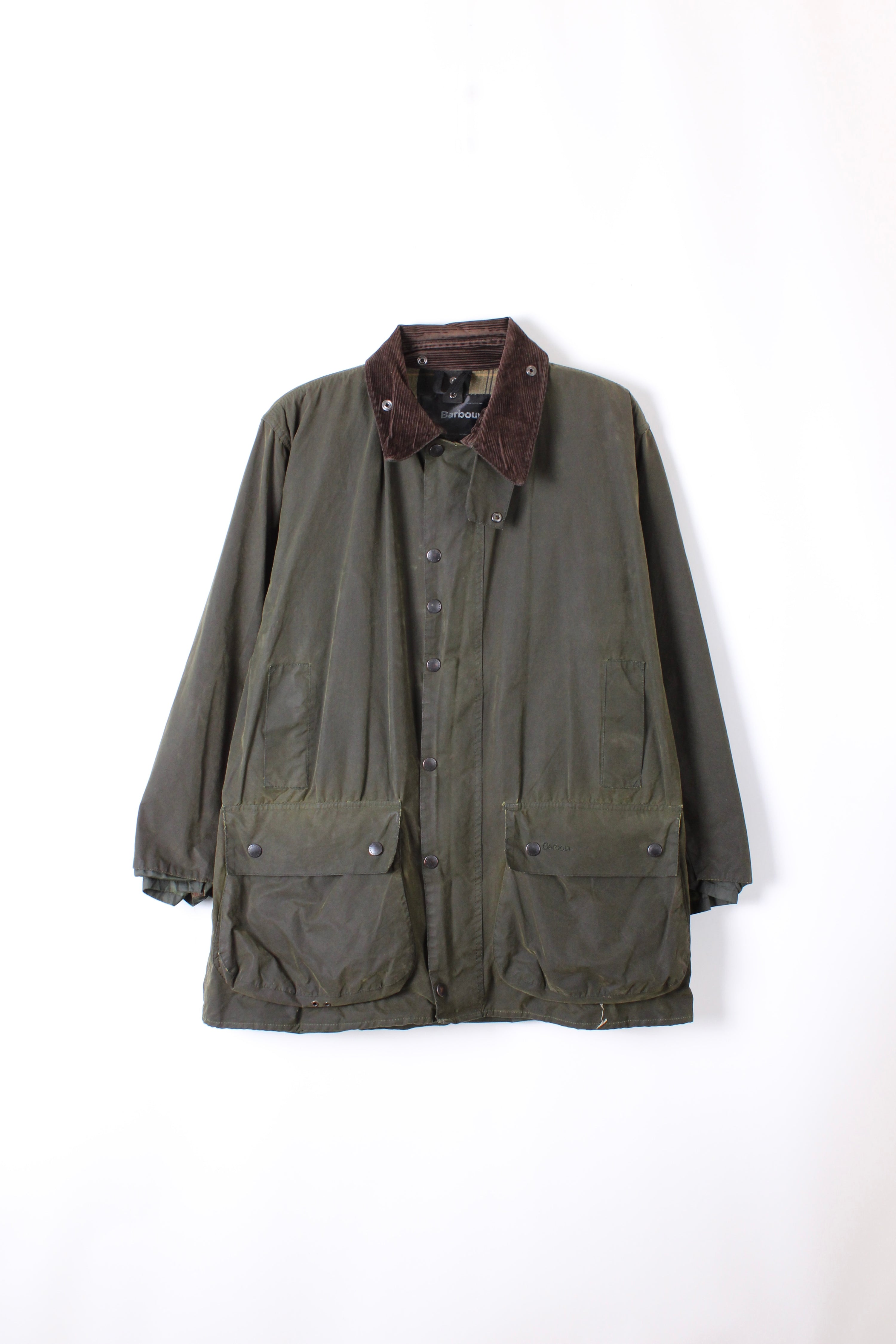 BARBOUR BORDER WAXED JACKET GREEN - L/XL
