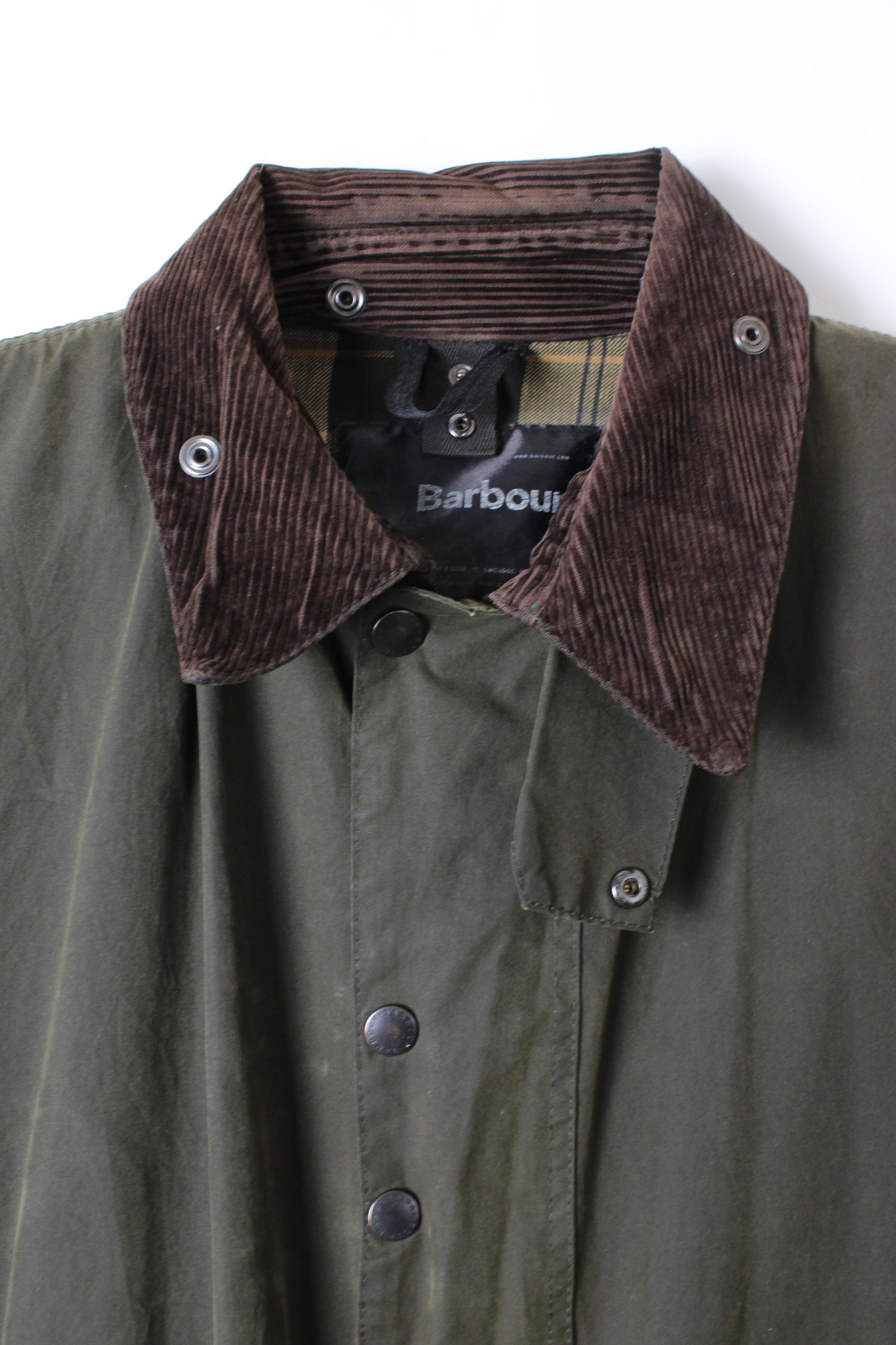 BARBOUR BORDER WAXED JACKET GREEN - L/XL