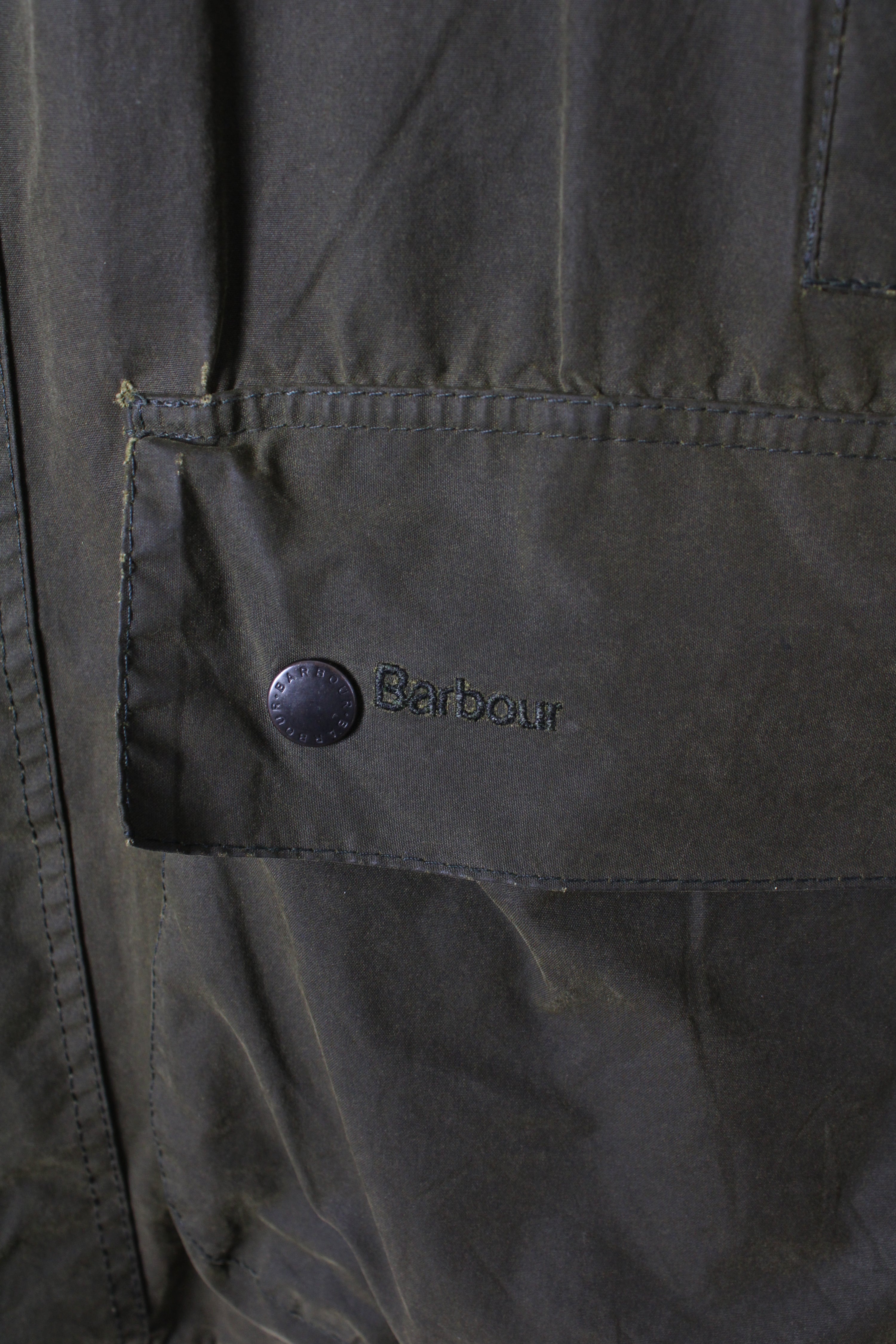 BARBOUR BORDER WAXED JACKET GREEN - L/XL