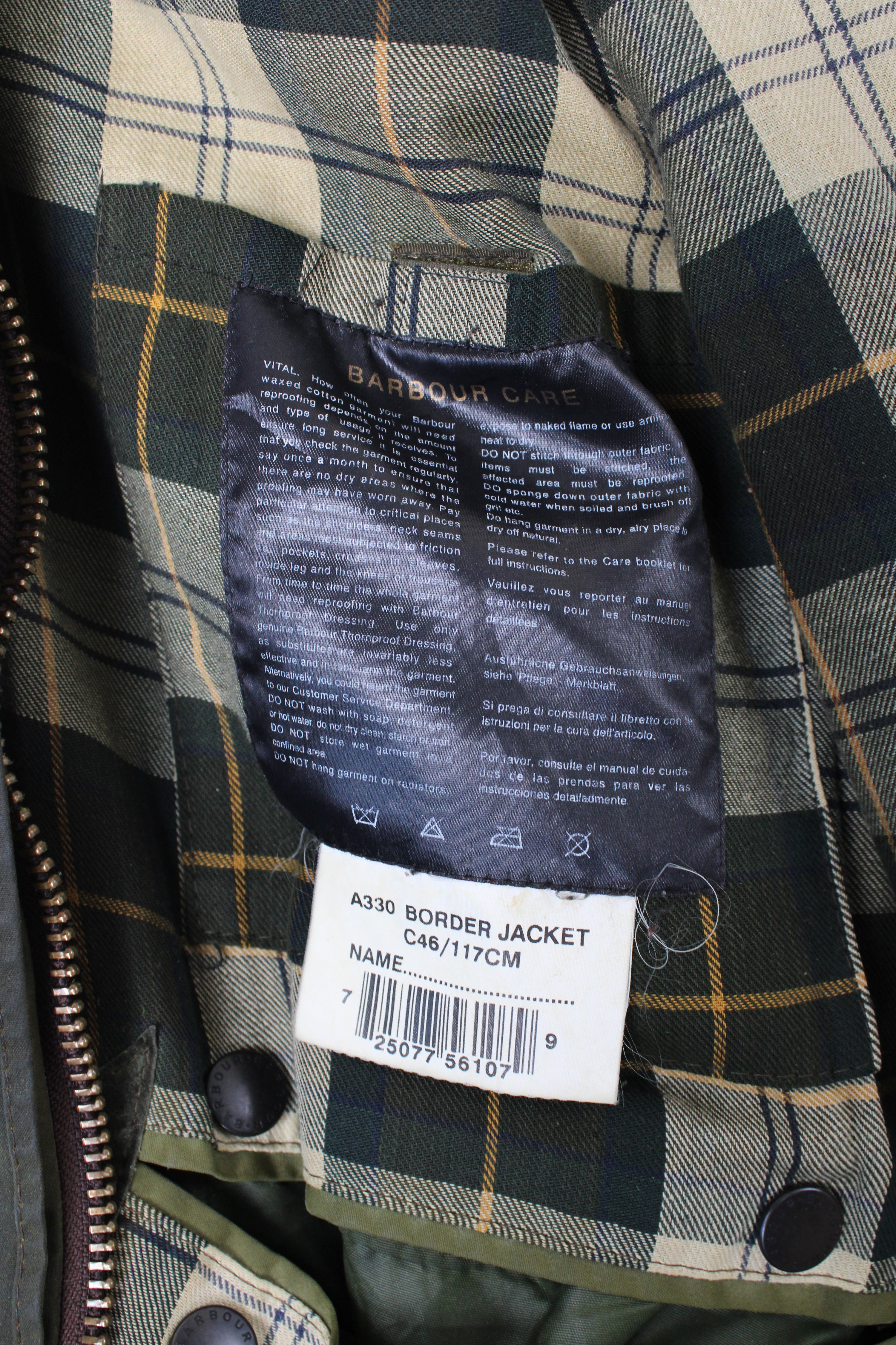 BARBOUR BORDER WAXED JACKET GREEN - L/XL