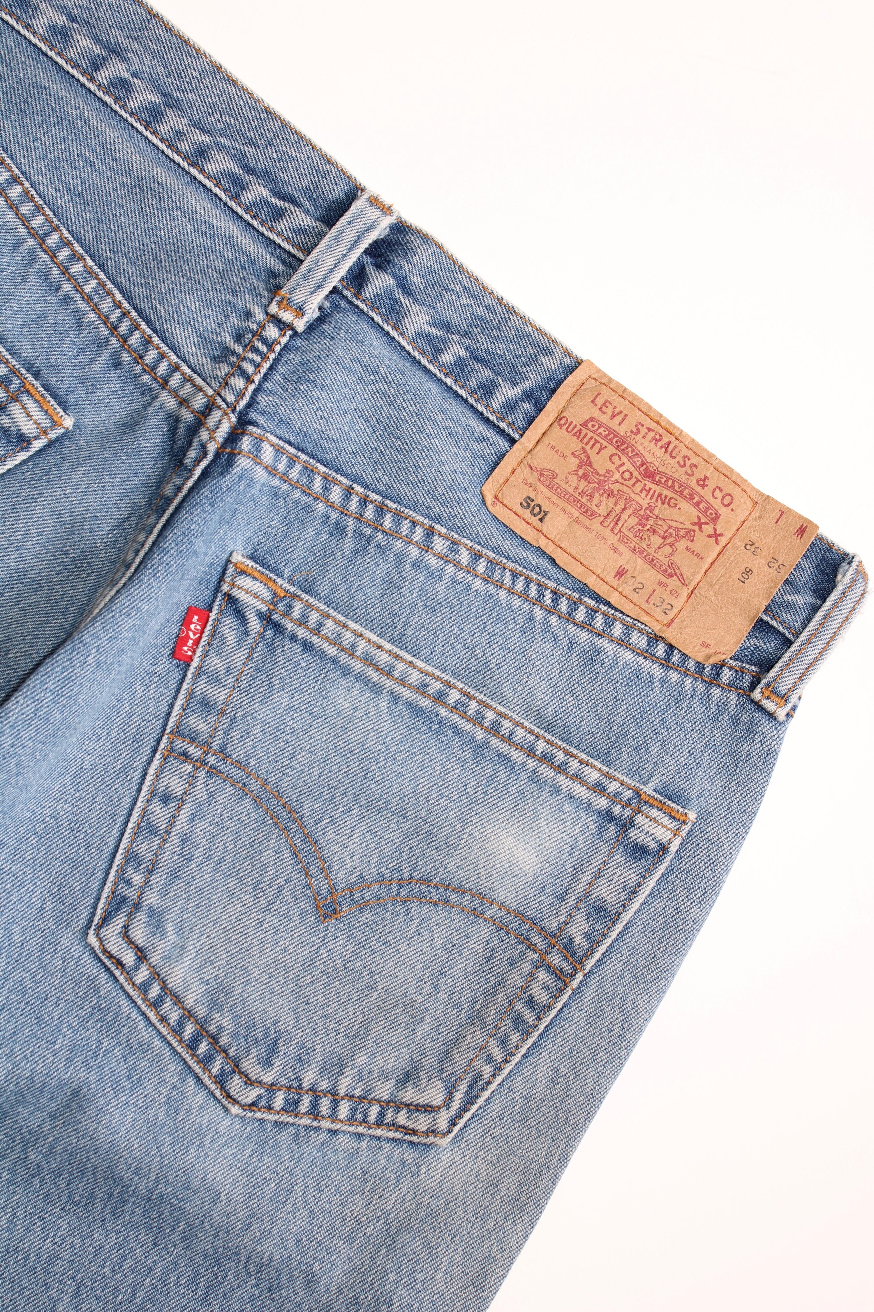 LEVIS 501 JEANS SHORTS BLUE WASH - W32