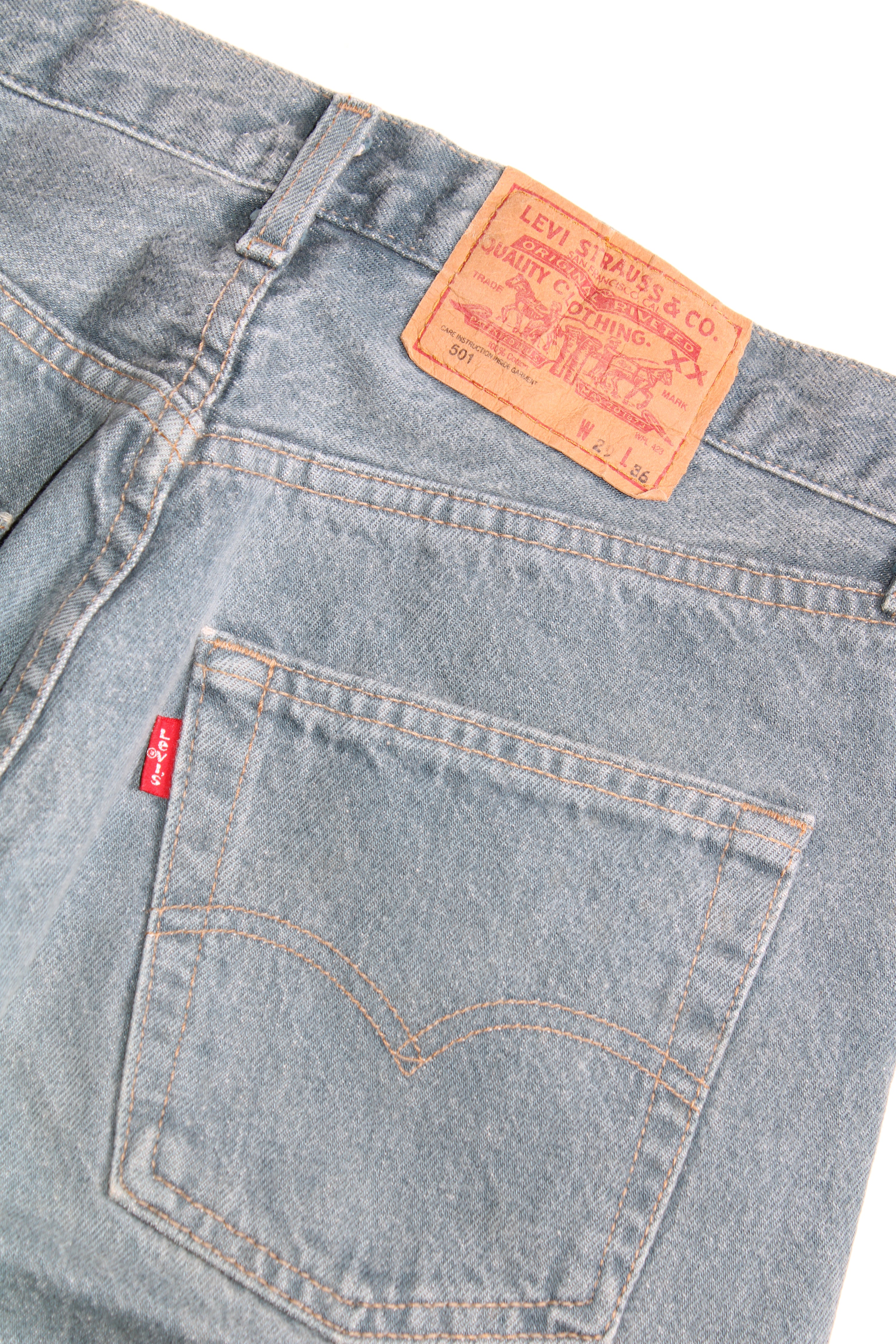 LEVIS 501 JEANS SHORTS WASH BLUE - W29