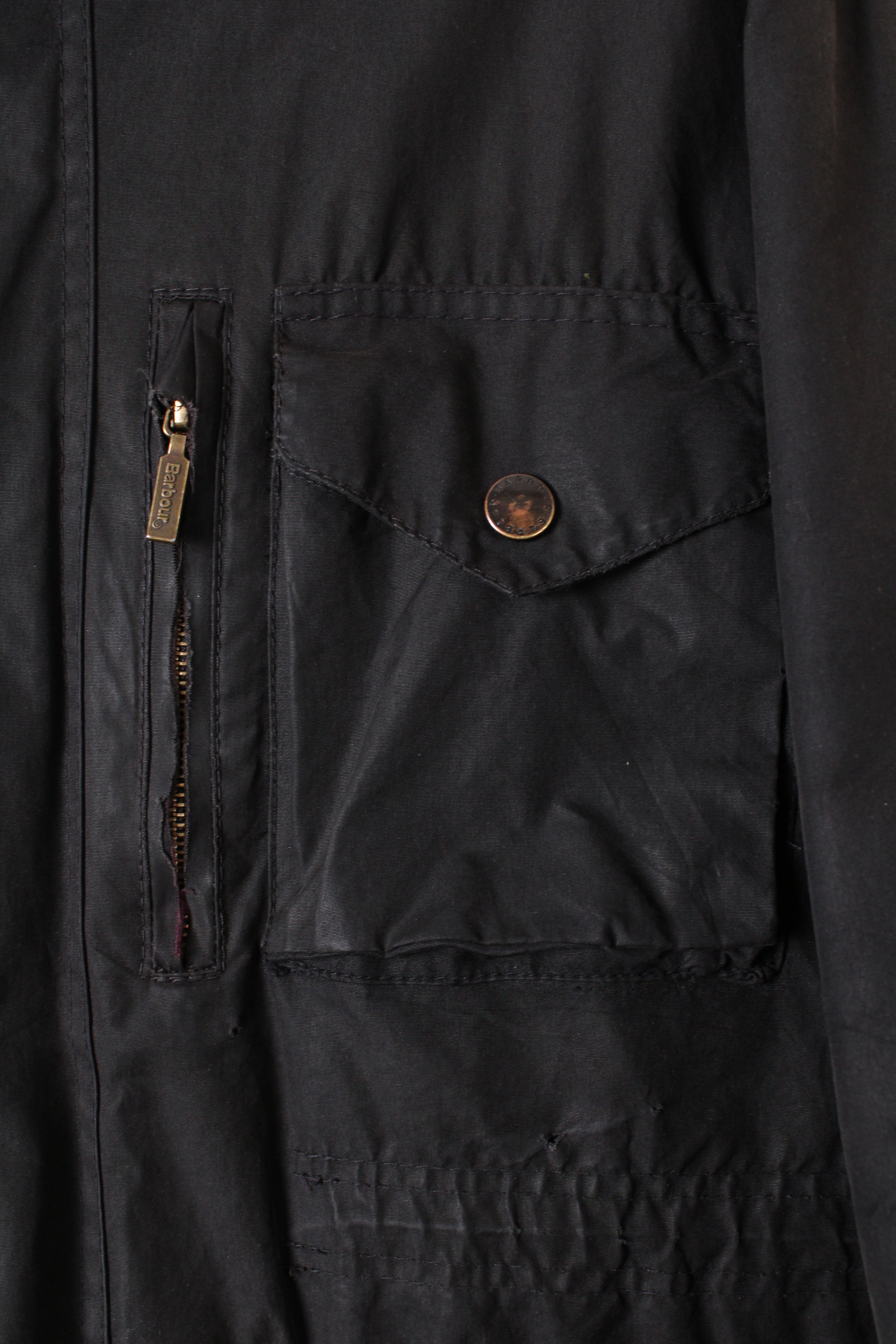 BARBOUR SAPPER WAXED JACKET BLACK - L