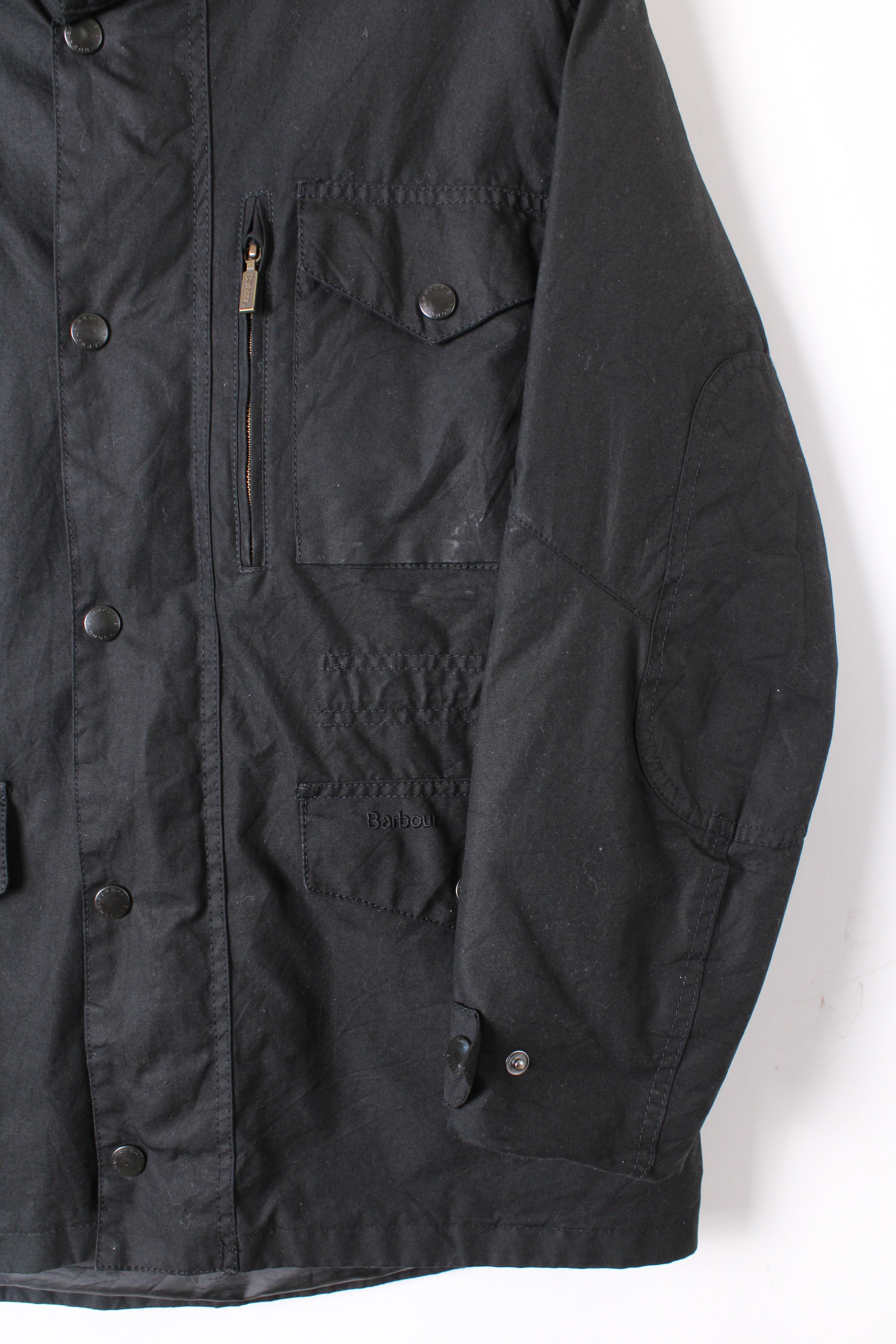 BARBOUR SAPPER WAXED JACKET BLACK - M