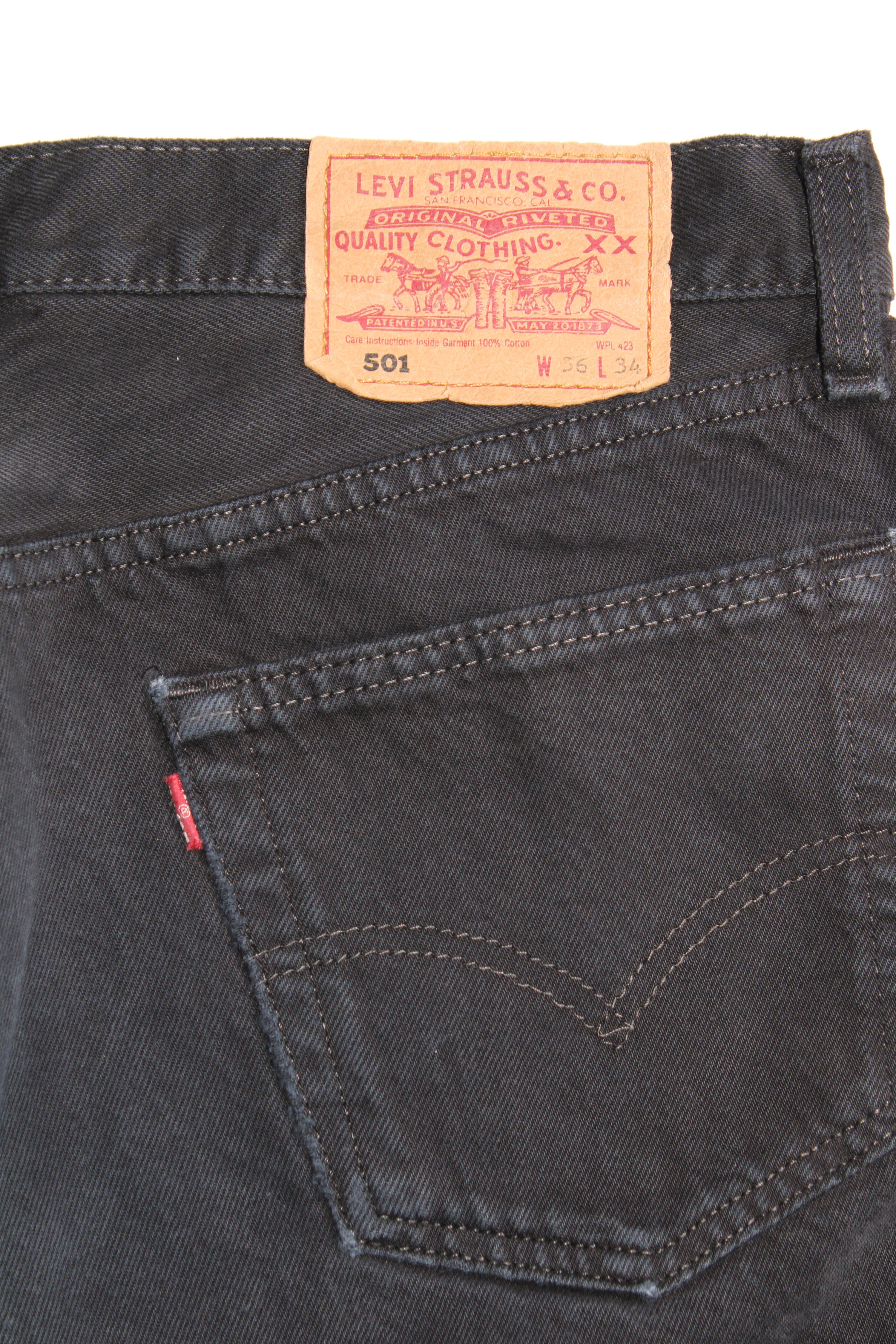 LEVIS 501 JEANS SHORTS BLACK - W36