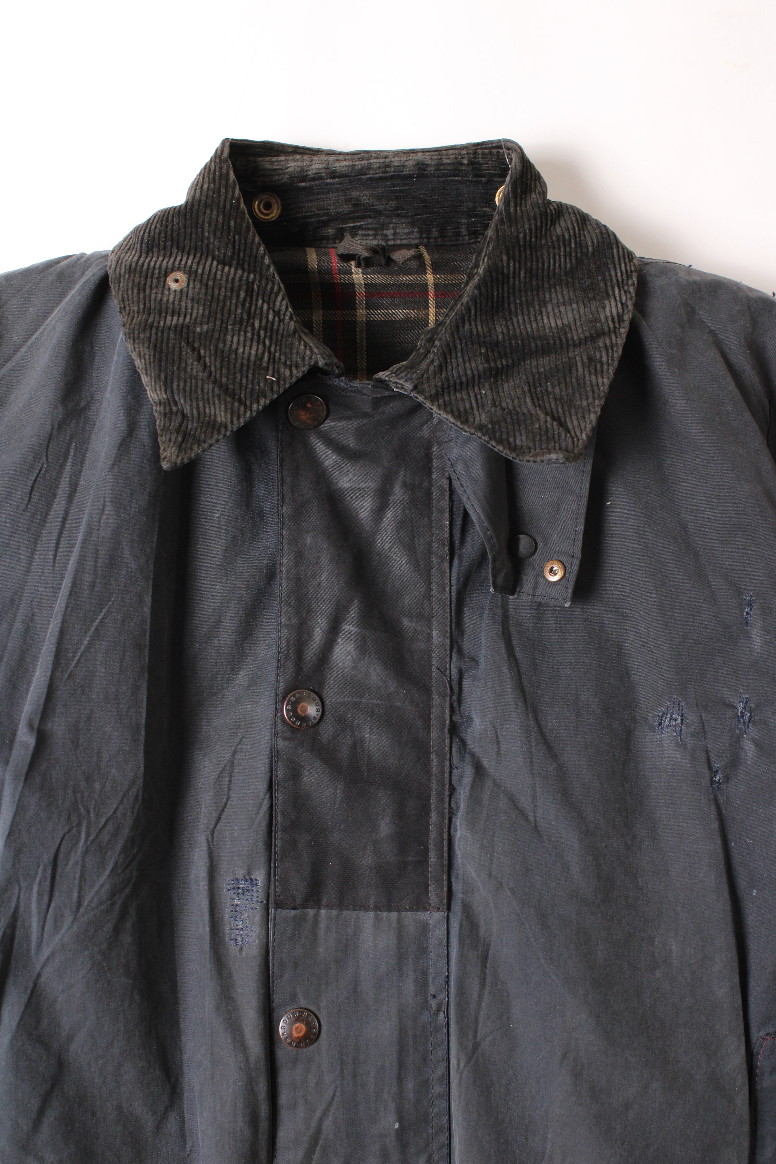 BARBOUR BORDER WAXED JACKET BLUE - S/M