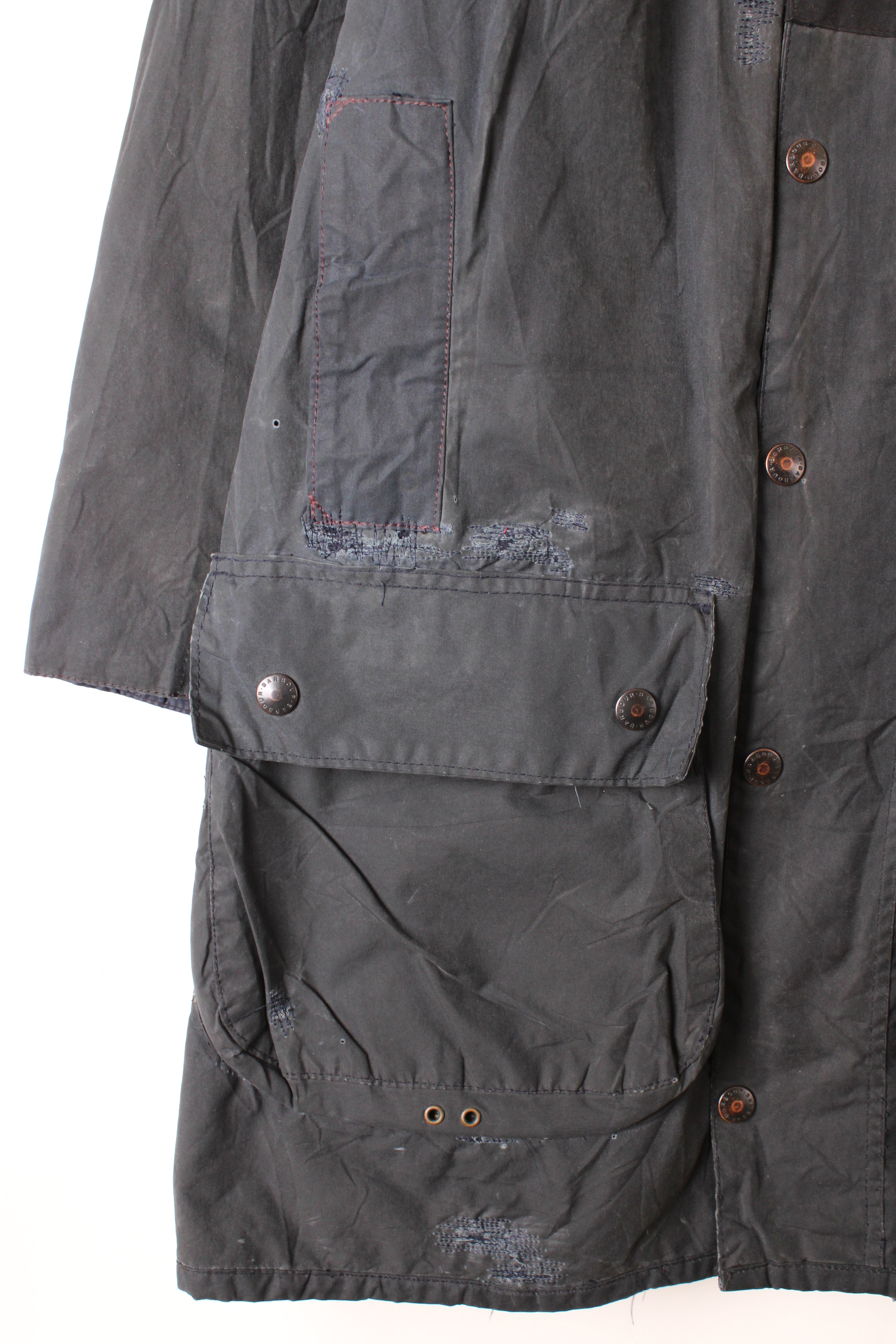 BARBOUR BORDER WAXED JACKET BLUE - S/M – HOLYGARMS