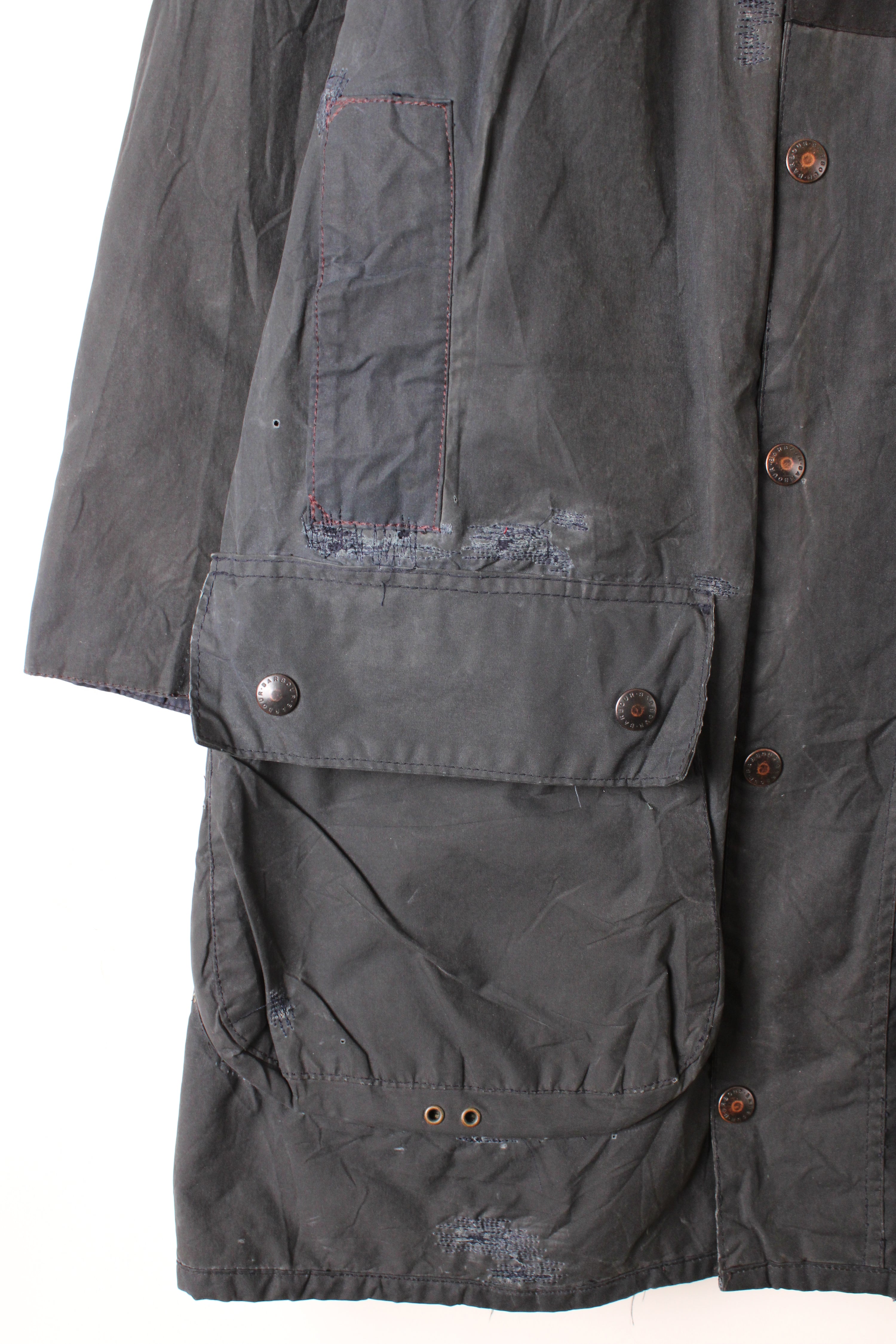 BARBOUR BORDER WAXED JACKET BLUE - S/M