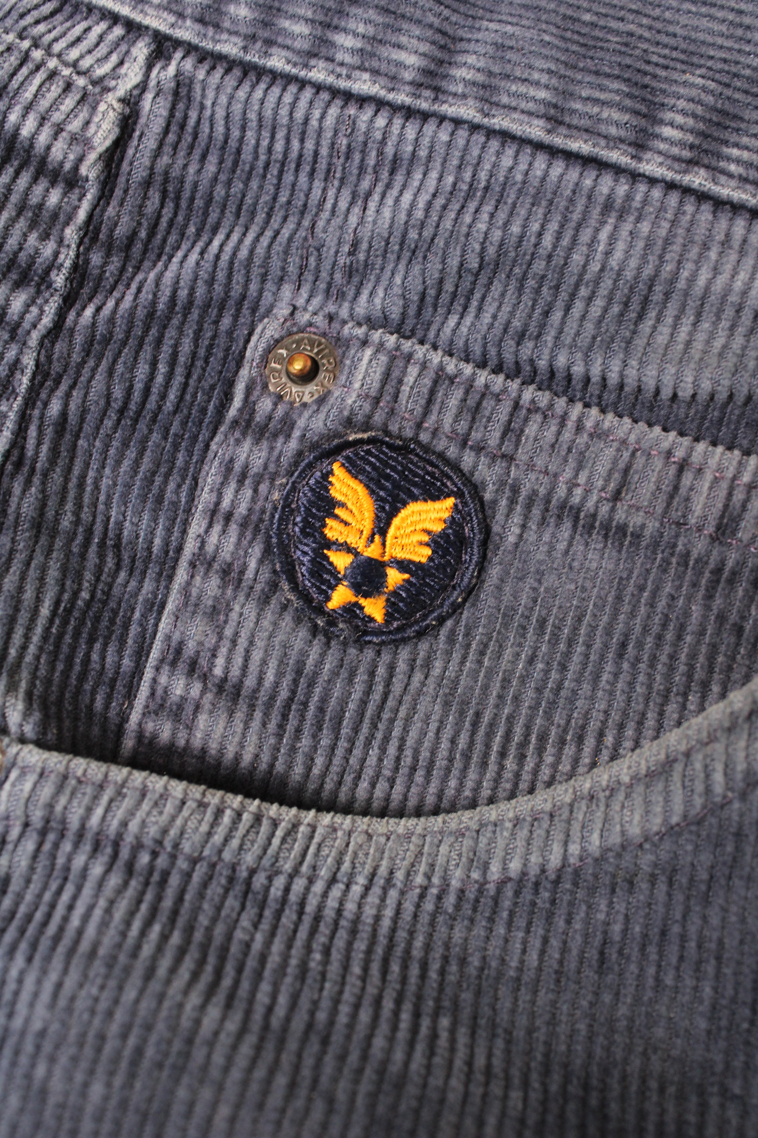 AVIREX CORDUROY PANTS BLUE -  W36/W38