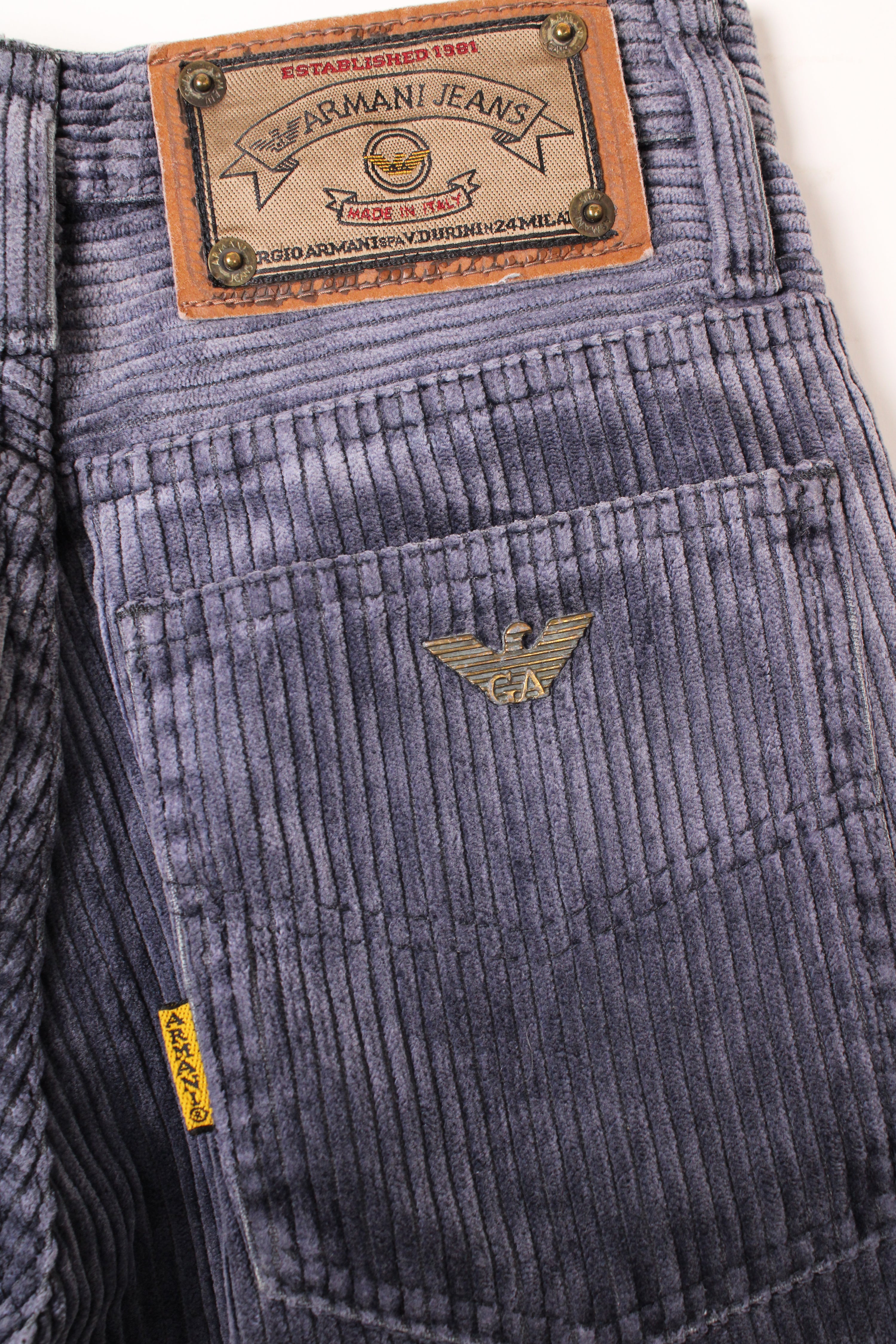 ARMANI CORDUROY PANTS BLUE - W27 WOMAN