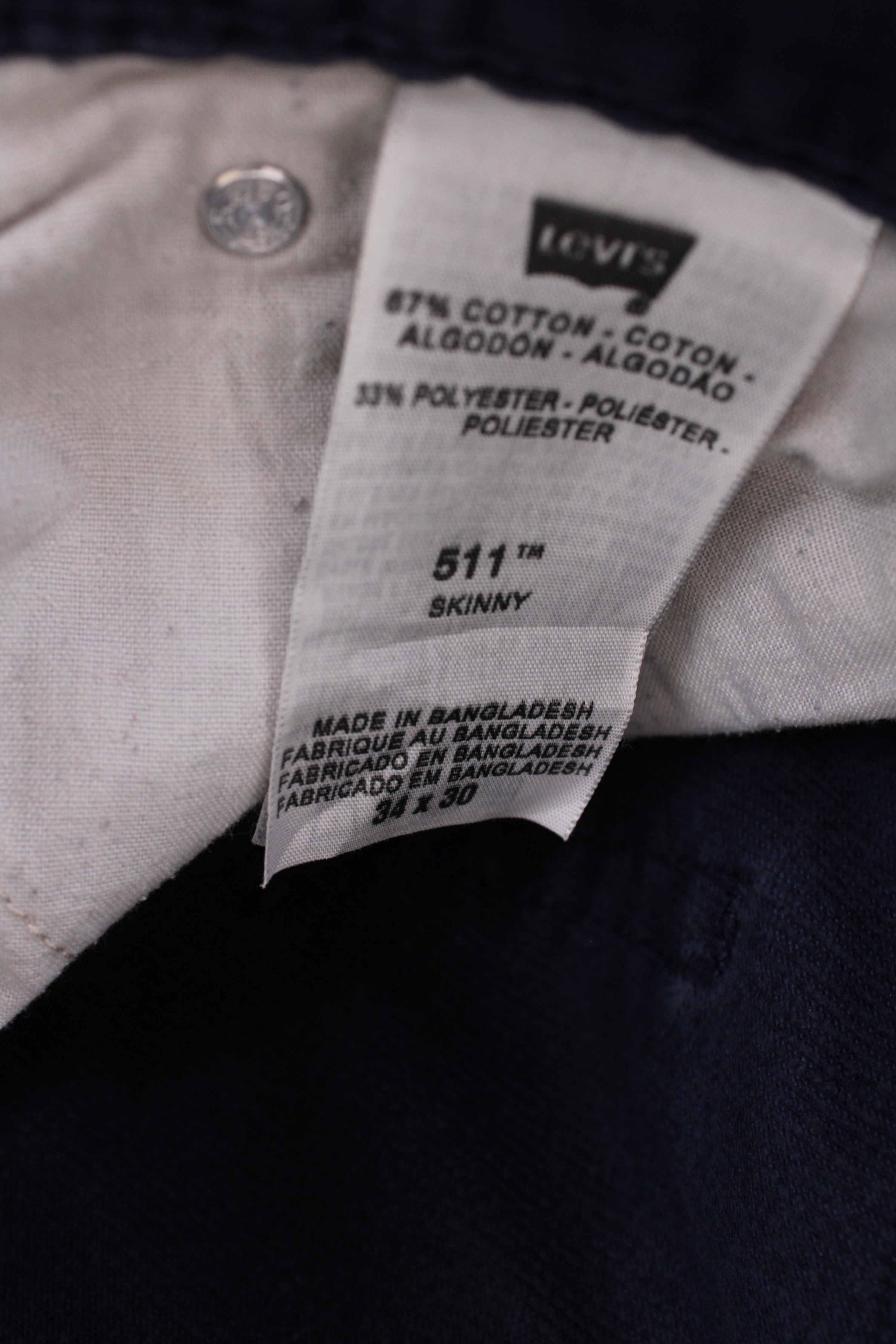 LEVIS 511 CORDUROY PANTS BLUE - W32