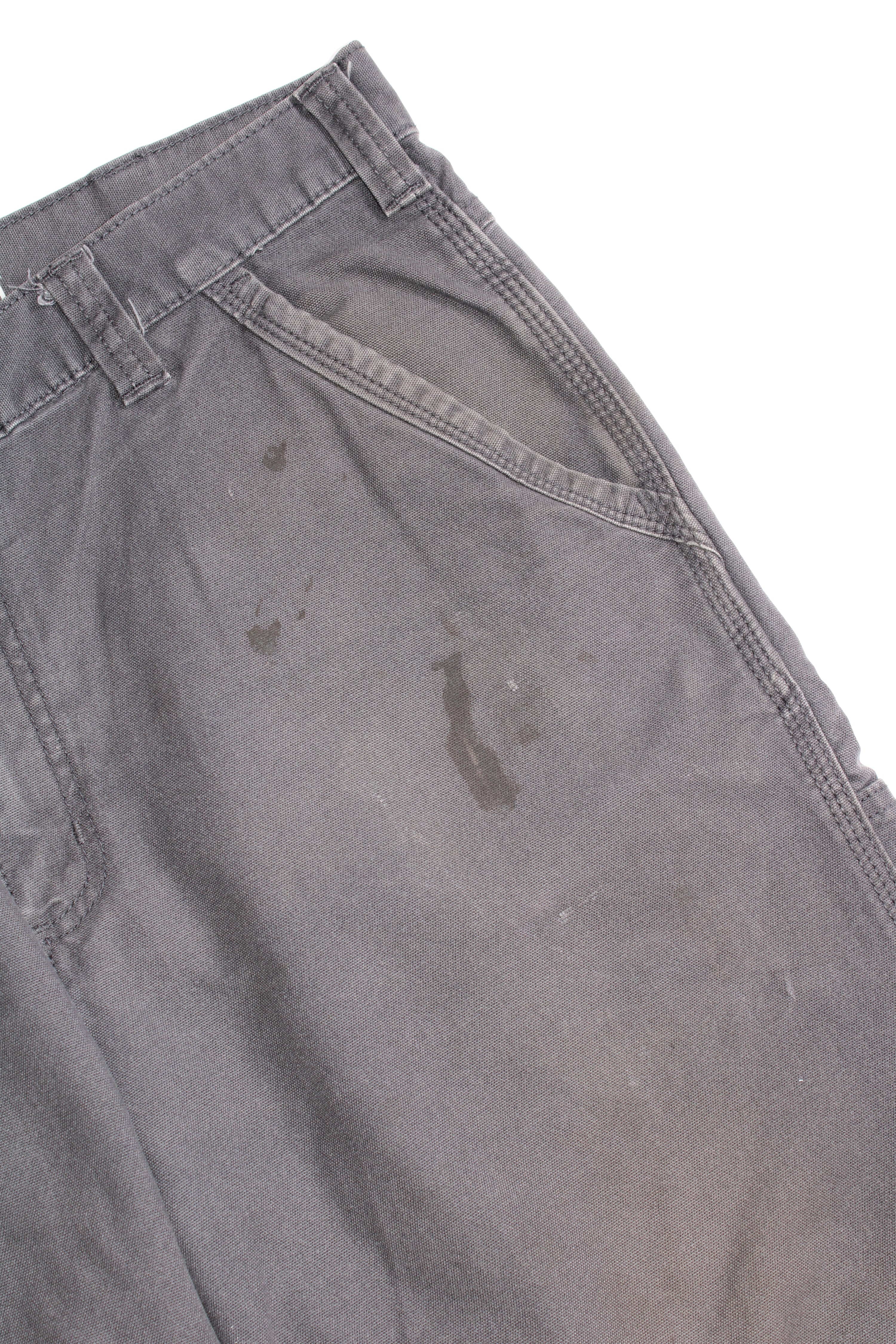 CARHARTT WORK SHORTS UTILITY CARPENTER WORKWEAR GREY - W36