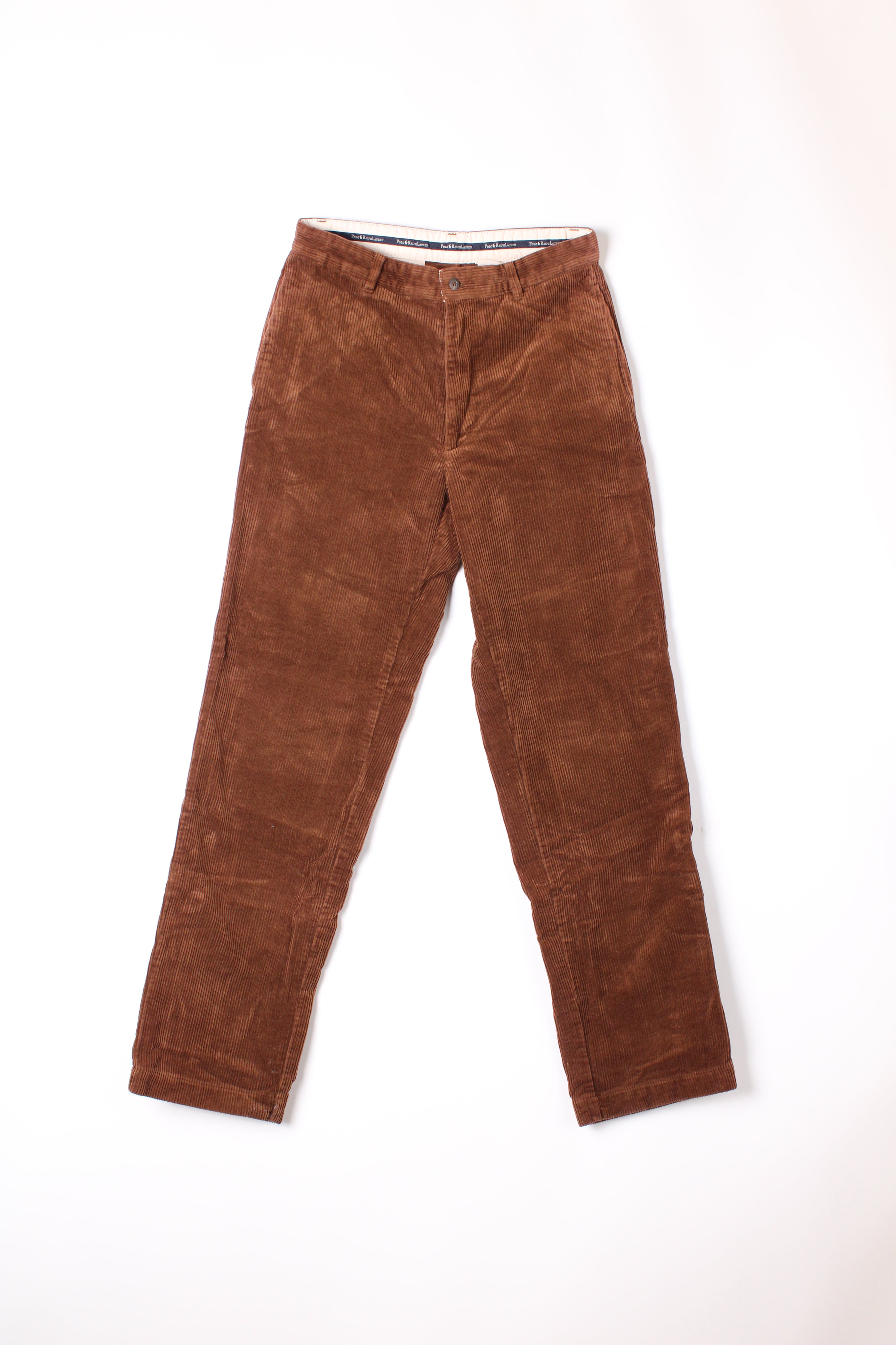 RALPH LAUREN CORDUROY PANTS BROWN - W32