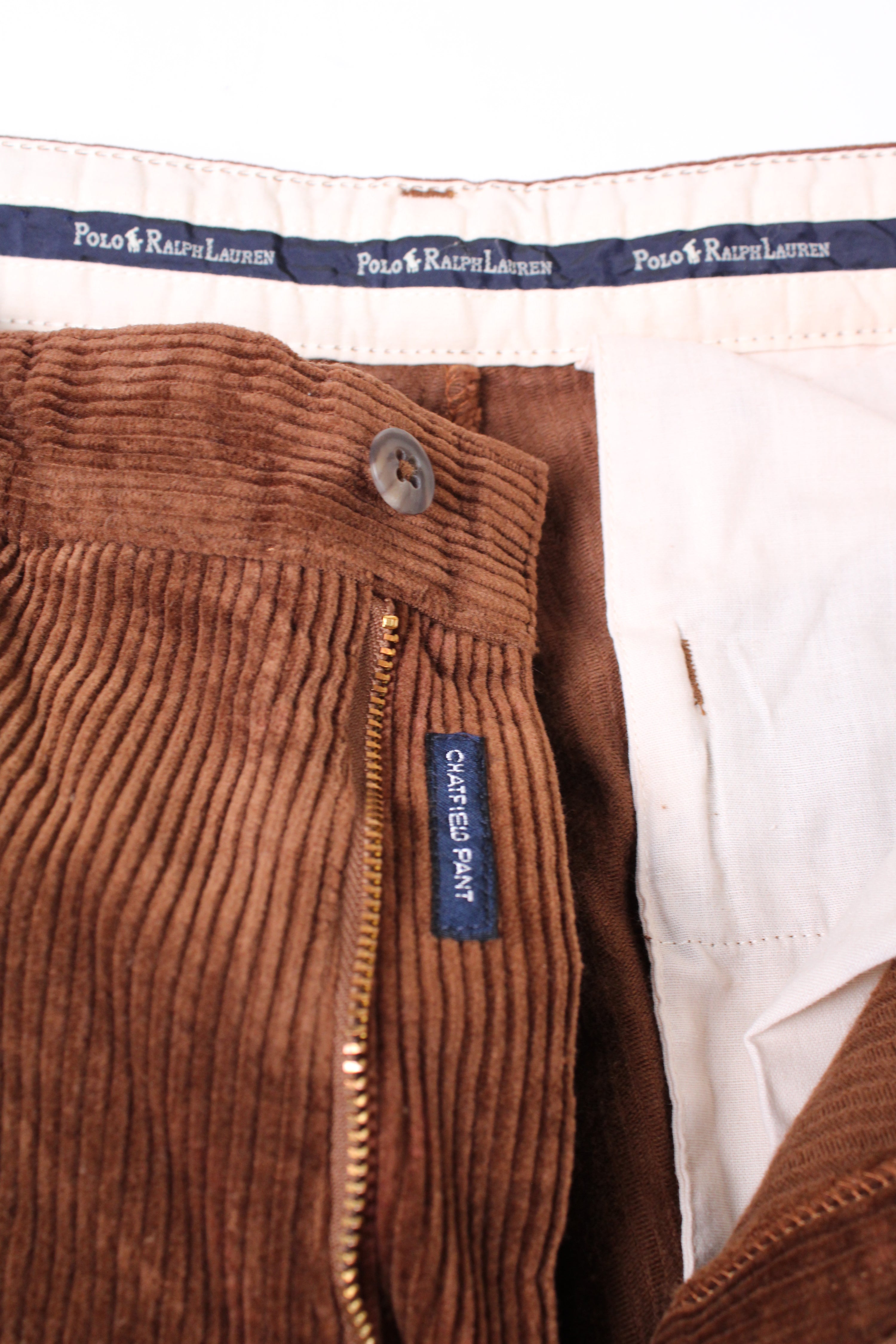 RALPH LAUREN CORDUROY PANTS BROWN - W32