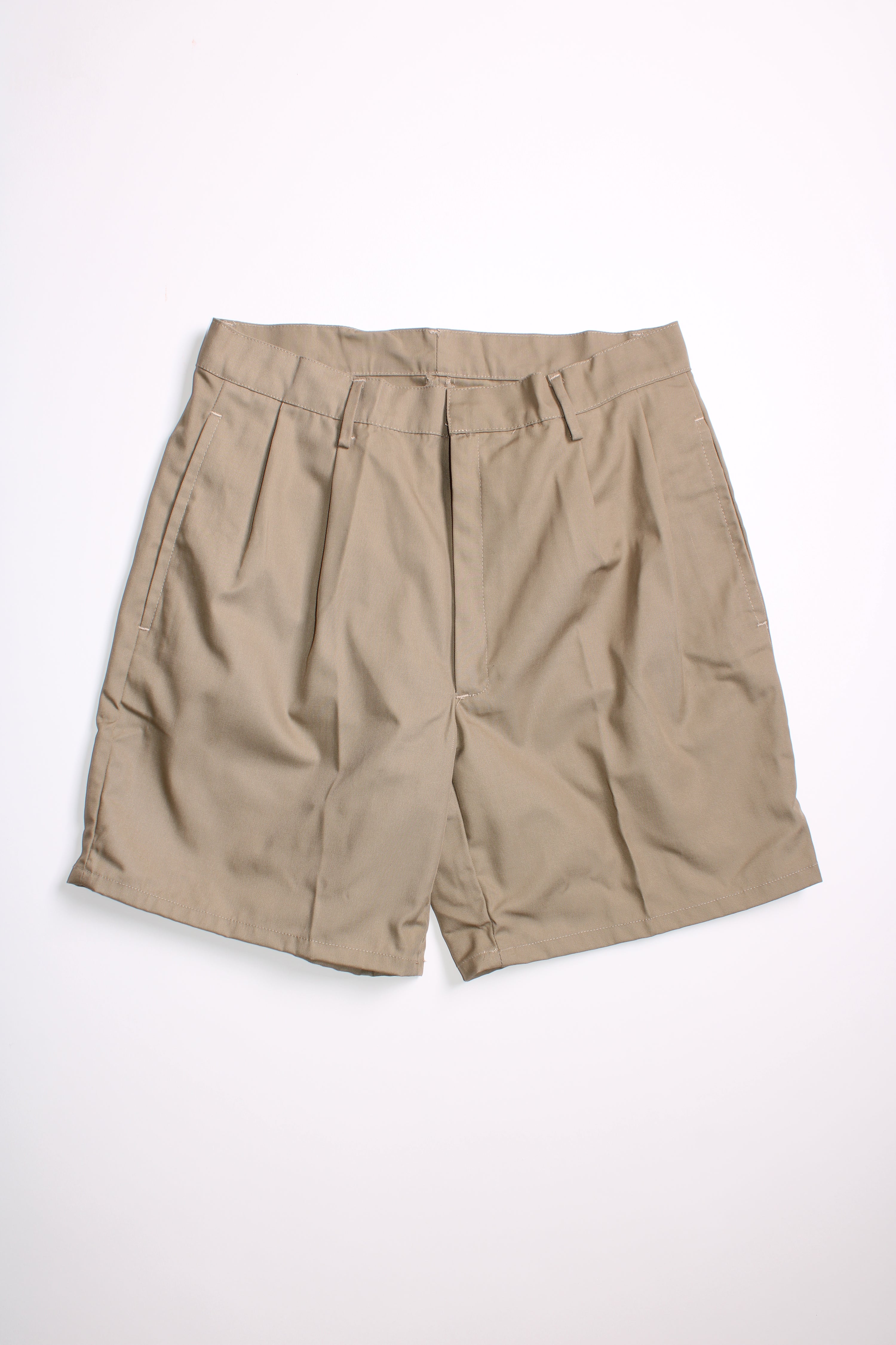 ITALIAN ARMY VINTAGE SUMMER UNIFORM PLEATED SHORTS BEIGE