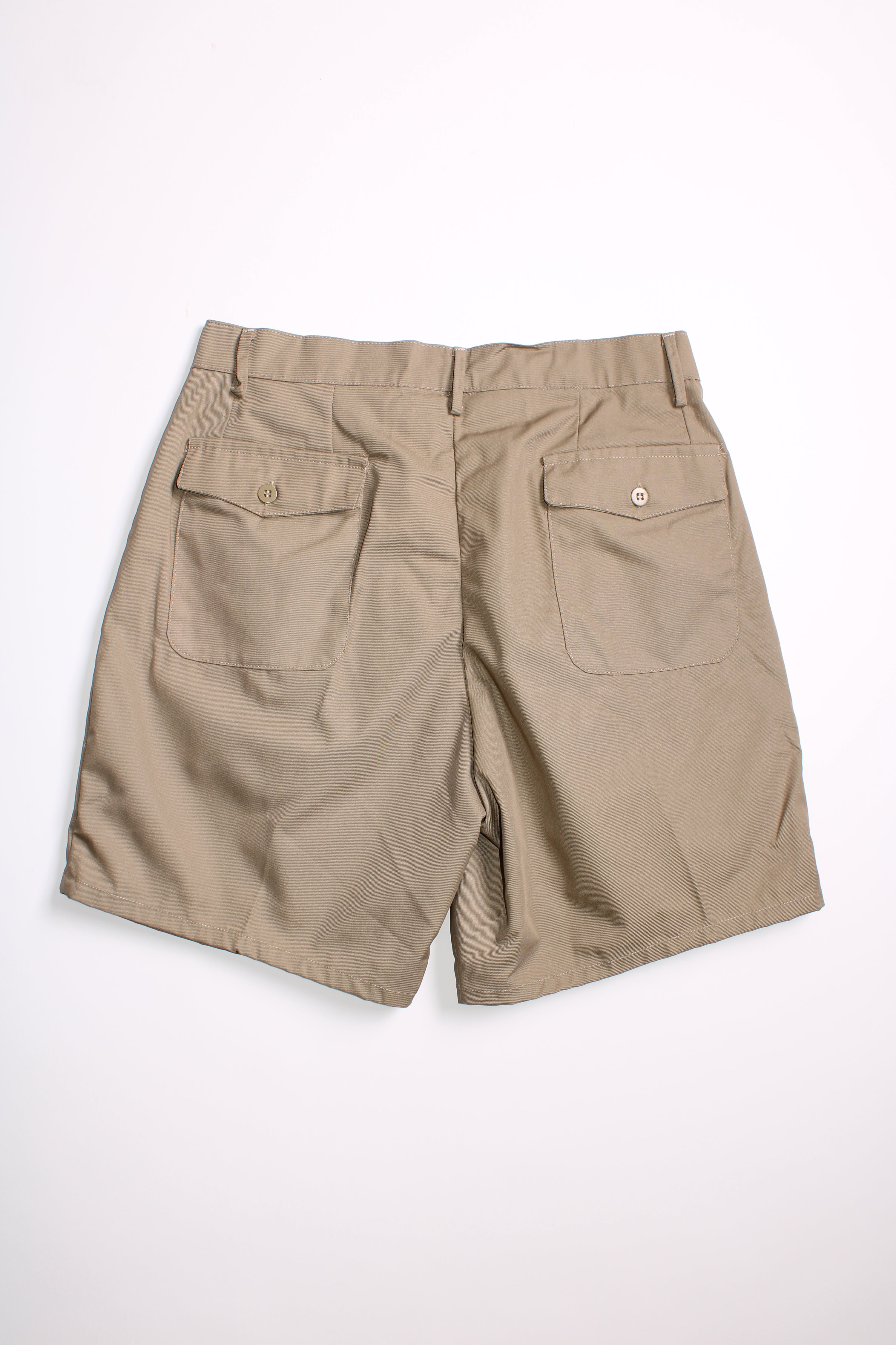 ITALIAN ARMY VINTAGE SUMMER UNIFORM PLEATED SHORTS BEIGE