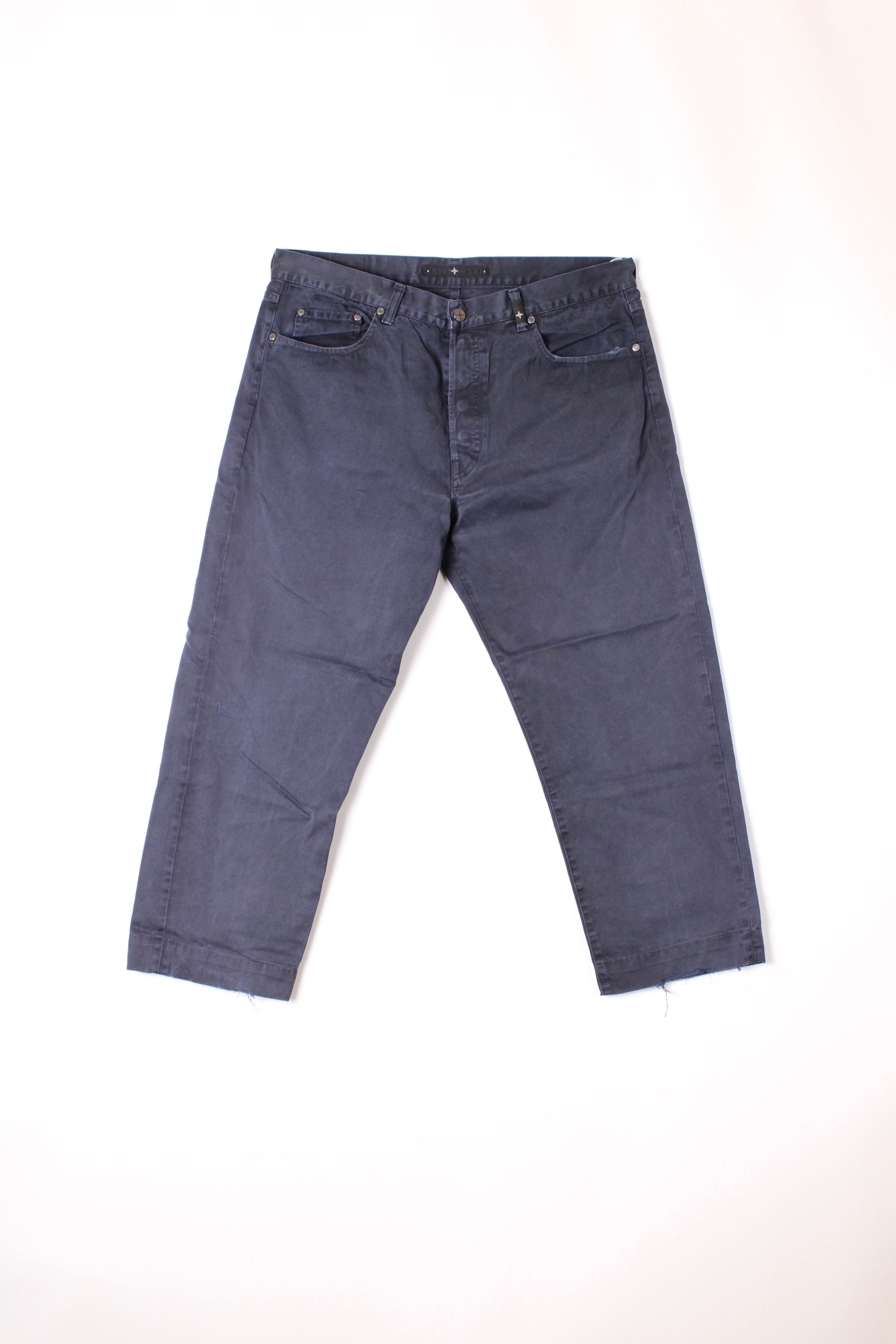 STONE ISLAND DENIMS COTTON PANTS NAVY BLUE - W40