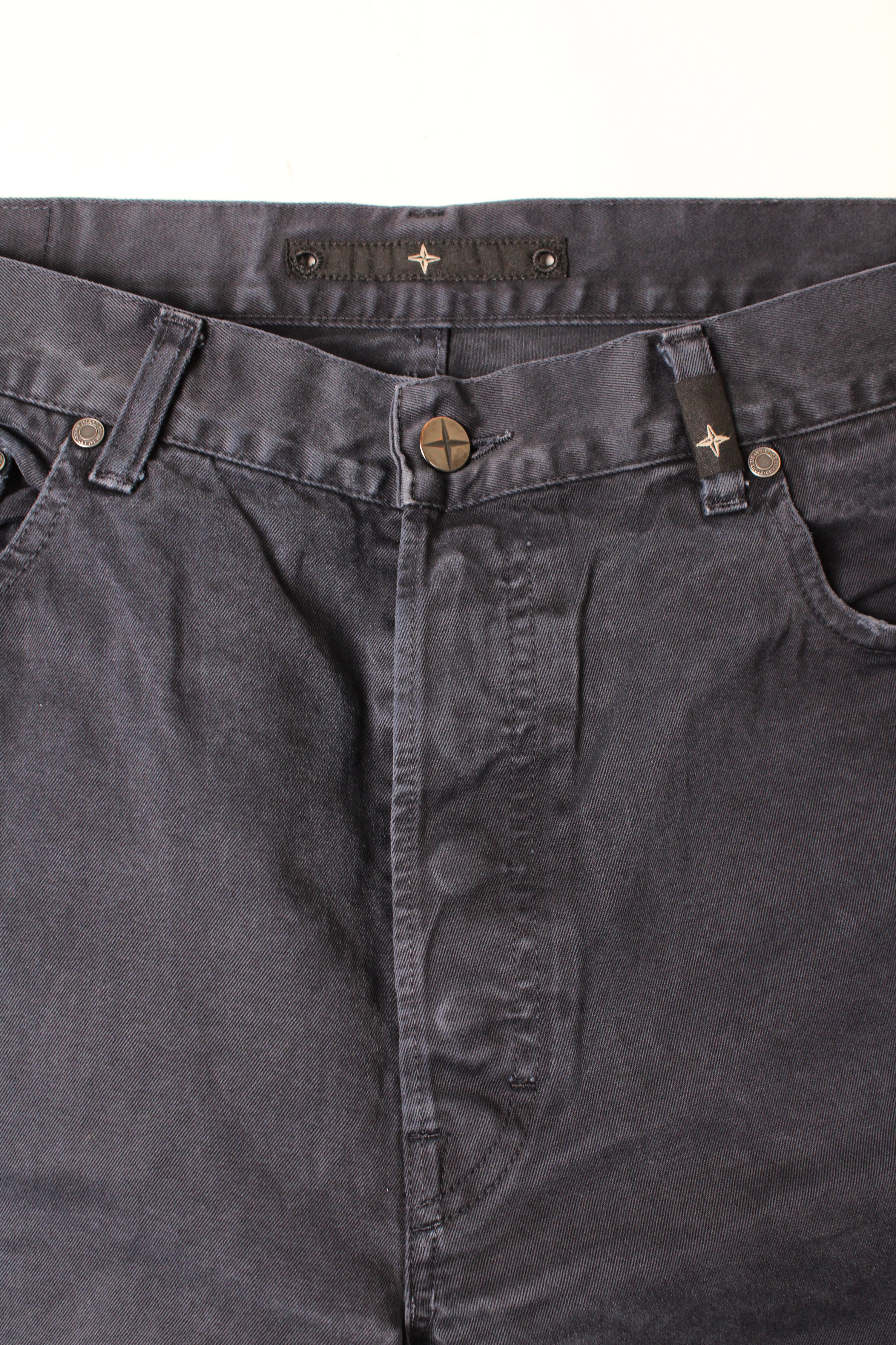 STONE ISLAND DENIMS COTTON PANTS NAVY BLUE - W40