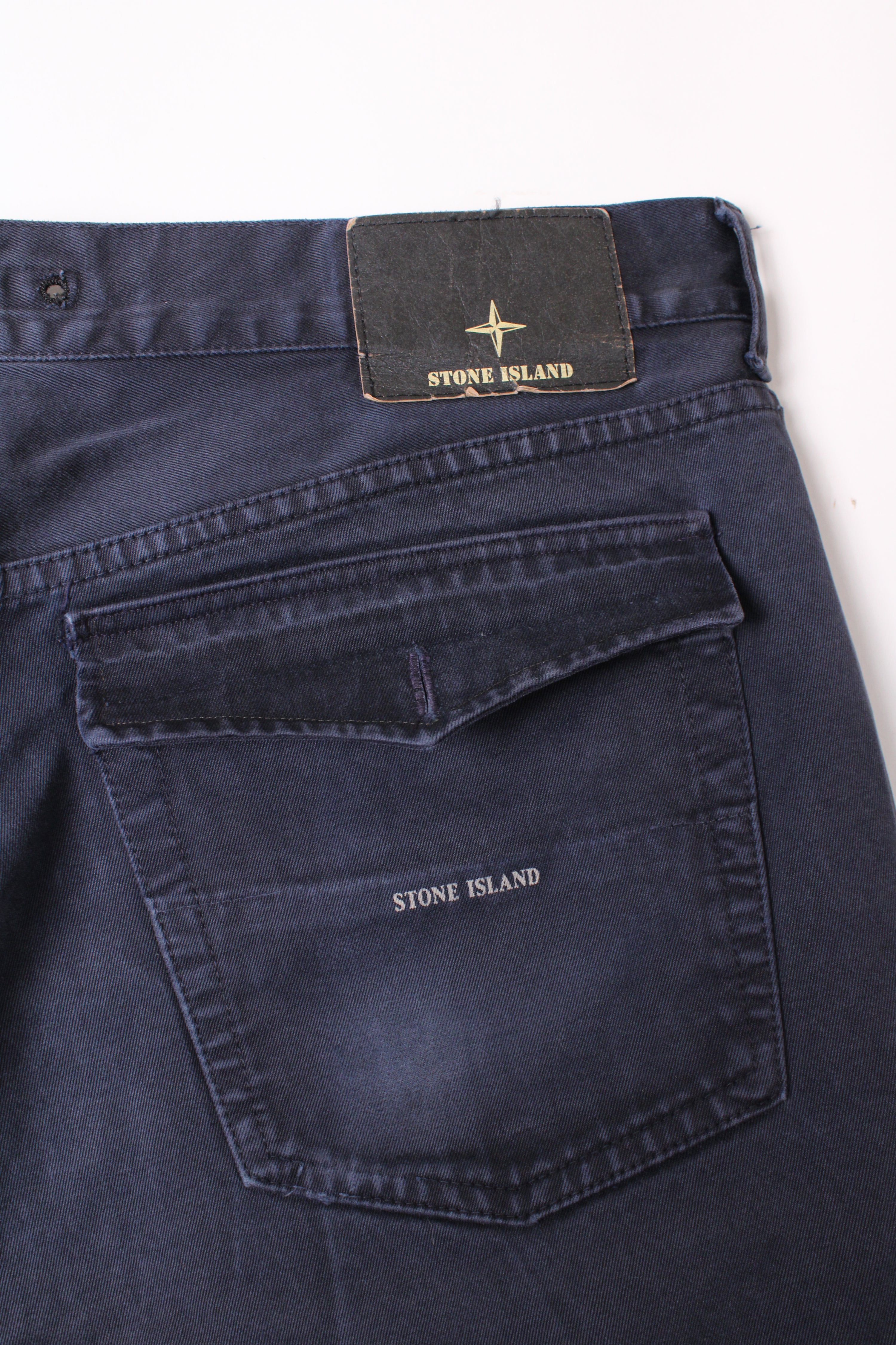 STONE ISLAND DENIMS COTTON PANTS NAVY BLUE - W40
