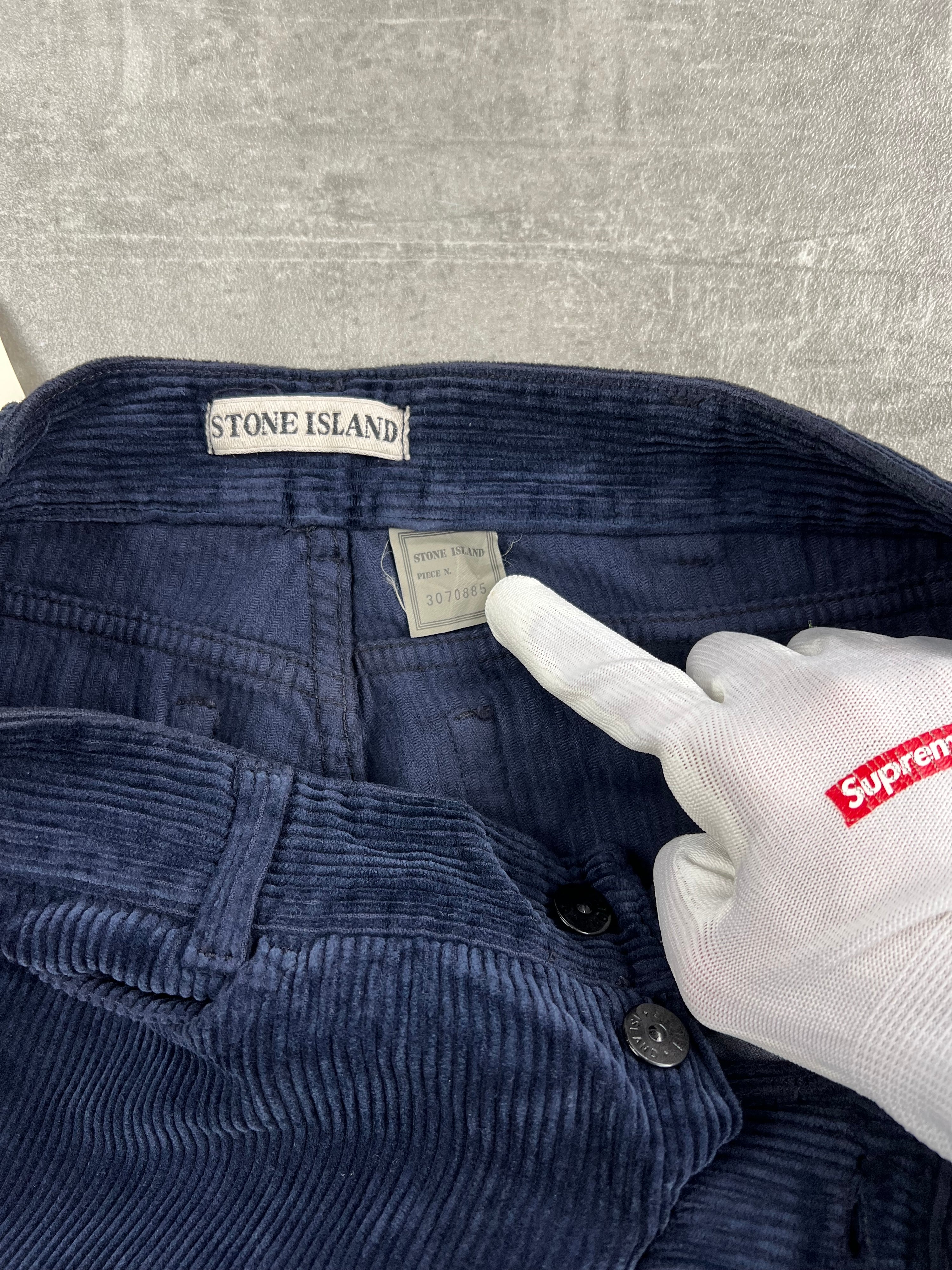 STONE ISLAND MARINA CORDUROY TROUSERS BLUE - 46