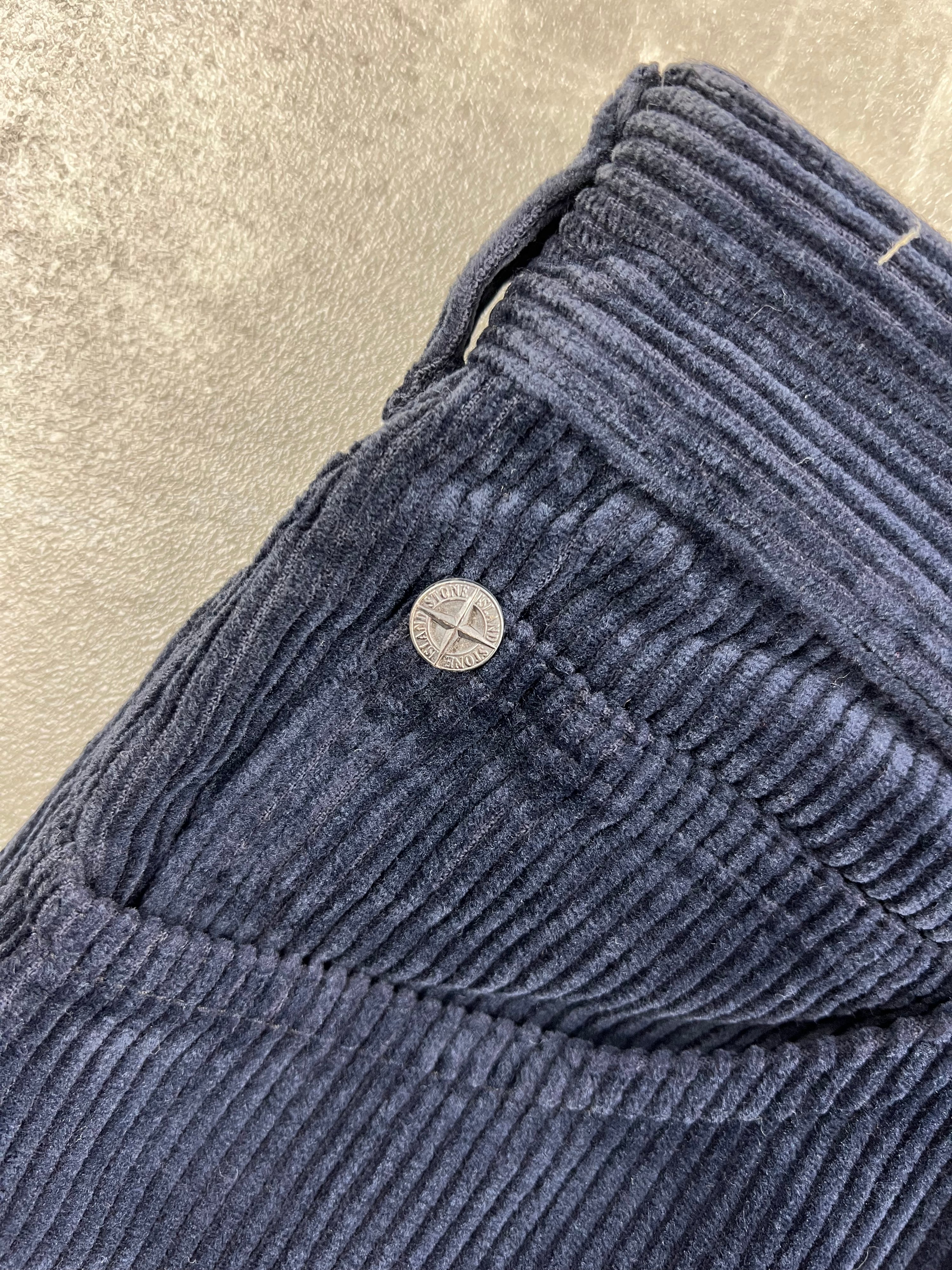STONE ISLAND MARINA CORDUROY TROUSERS BLUE - 46