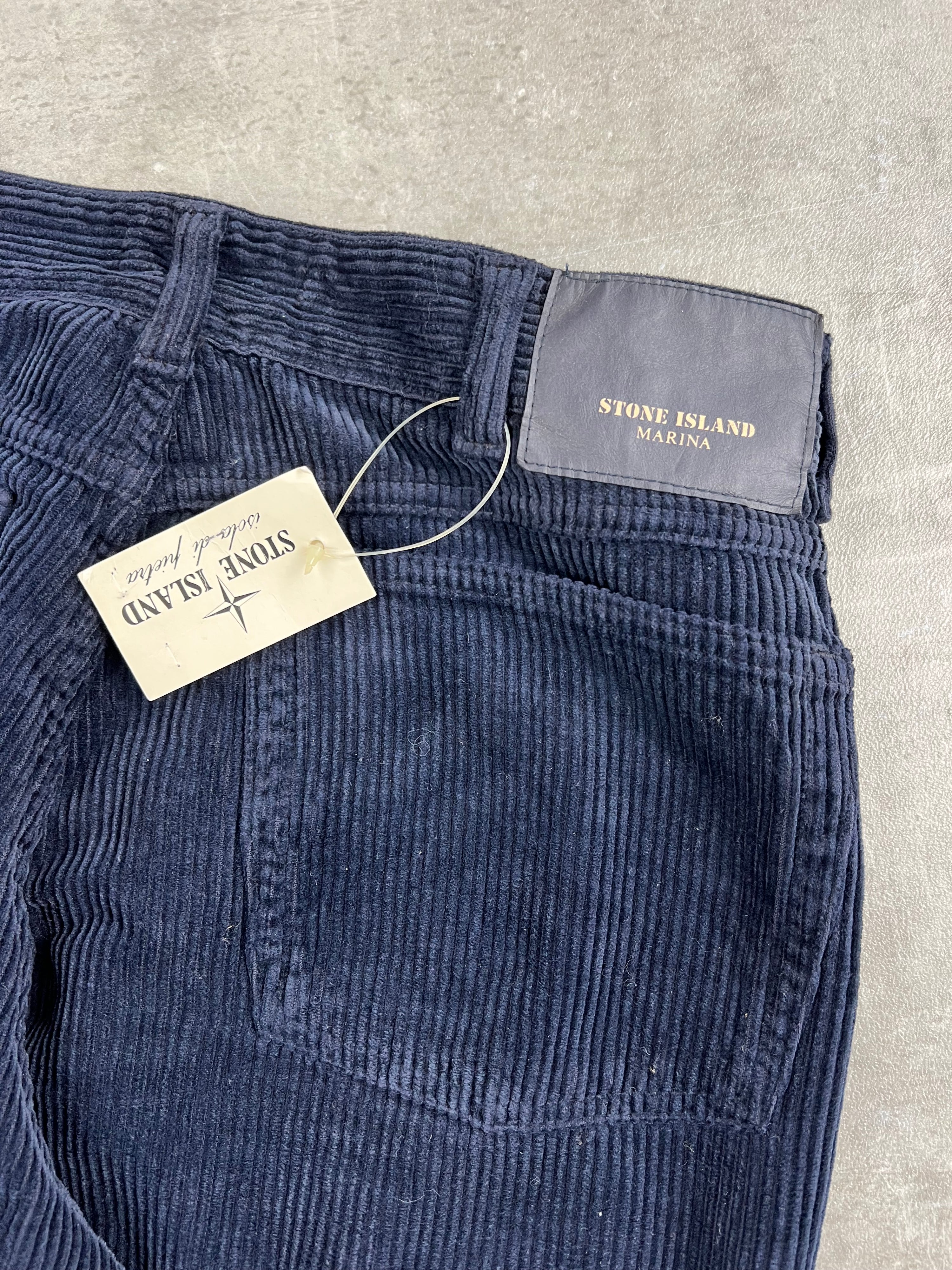 STONE ISLAND MARINA CORDUROY TROUSERS BLUE - 46