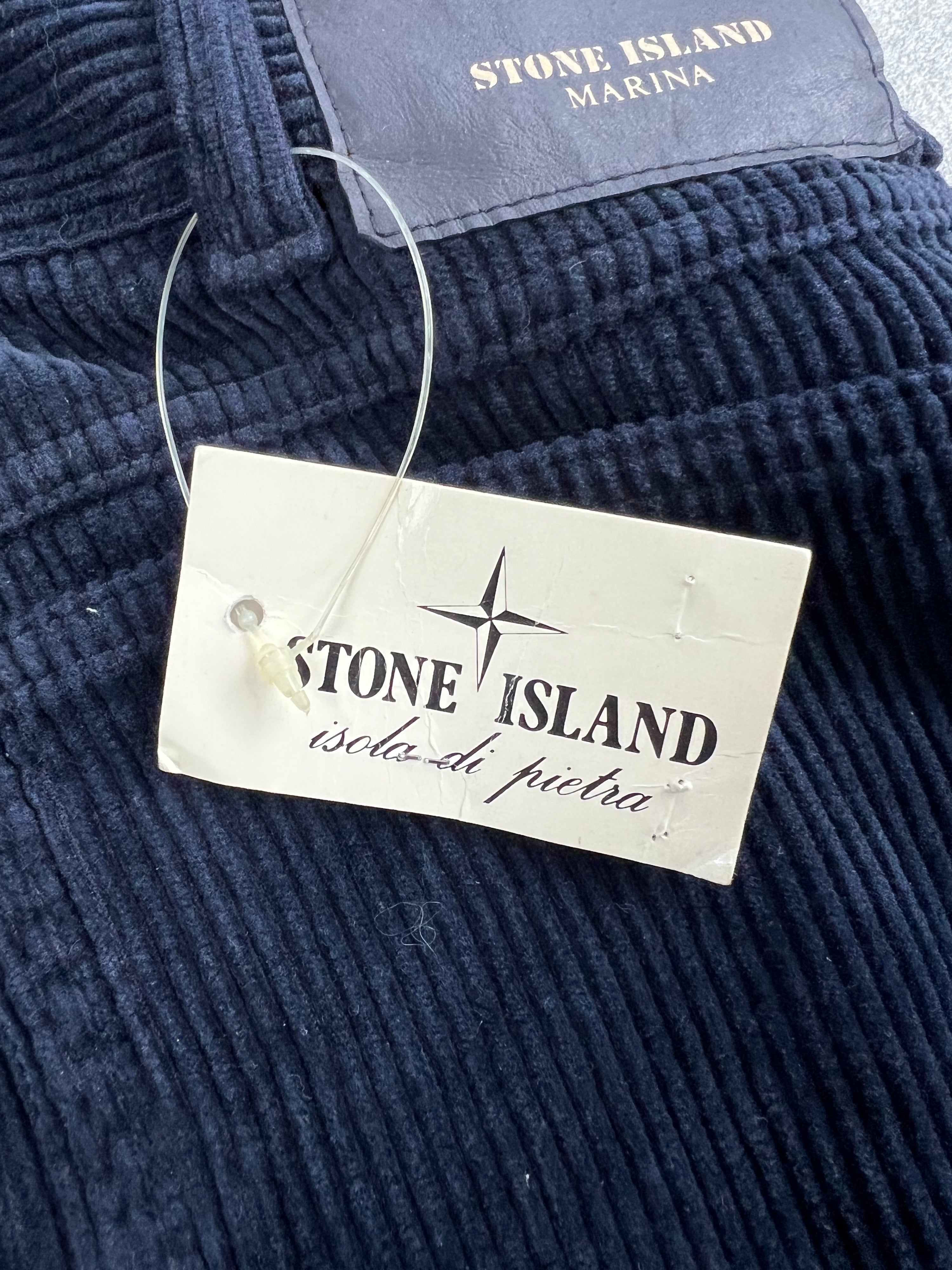 STONE ISLAND MARINA CORDUROY TROUSERS BLUE - 46