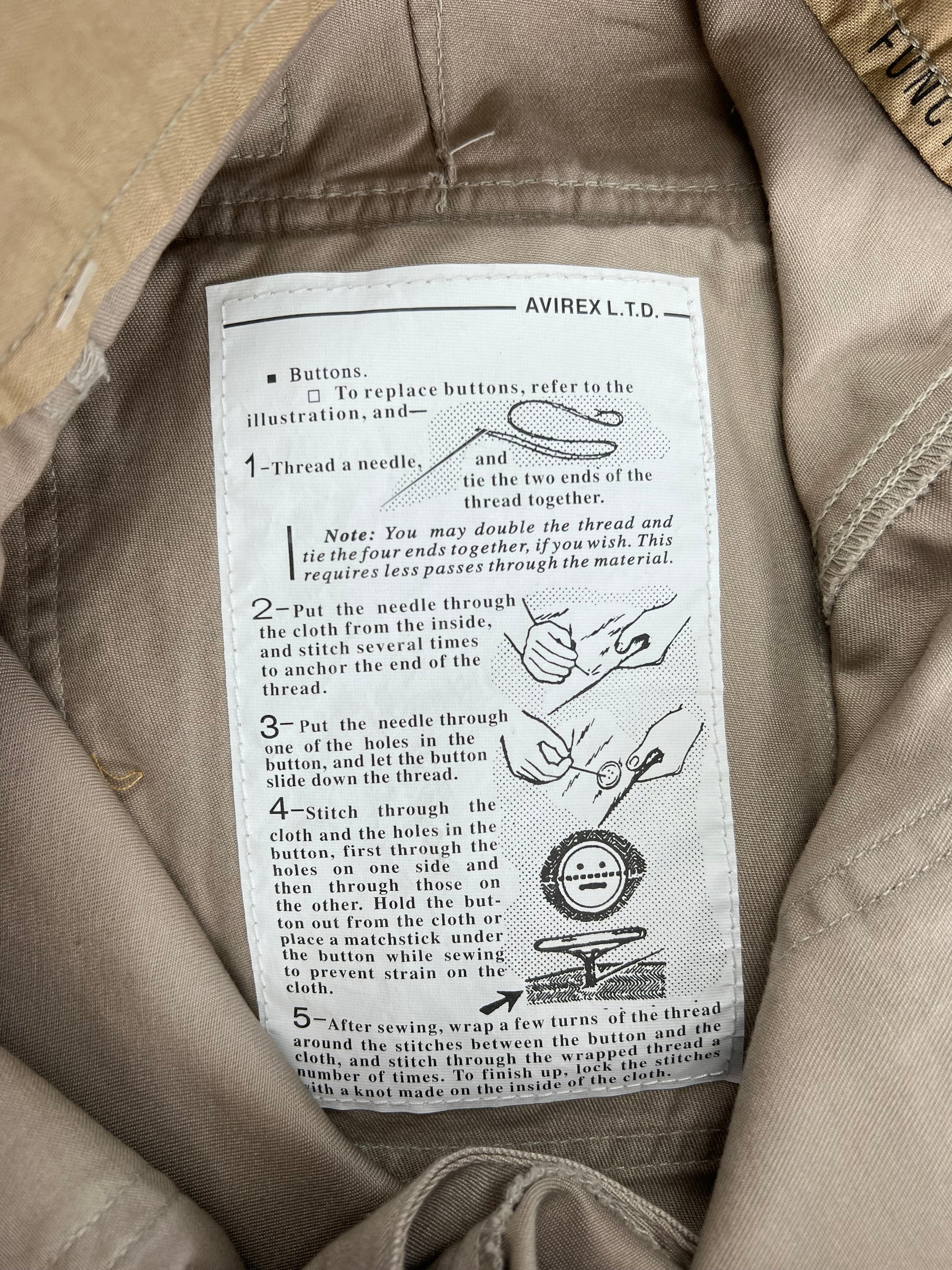 AVIREX FATIGUE PANTS BEIGE - 34X34