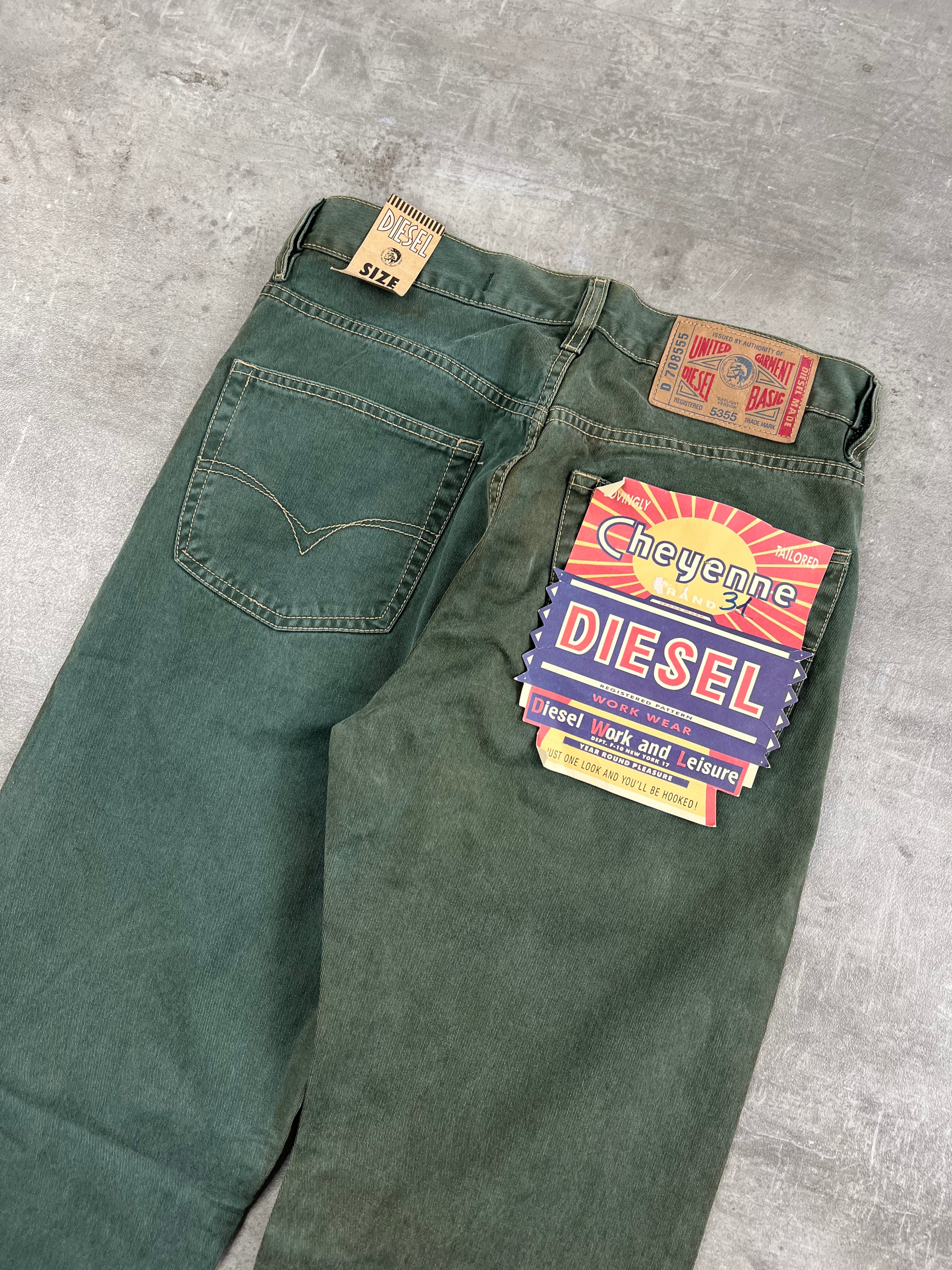 DIESEL CHEYENNE WORKWEAR DENIM PANTS GREEN - 31