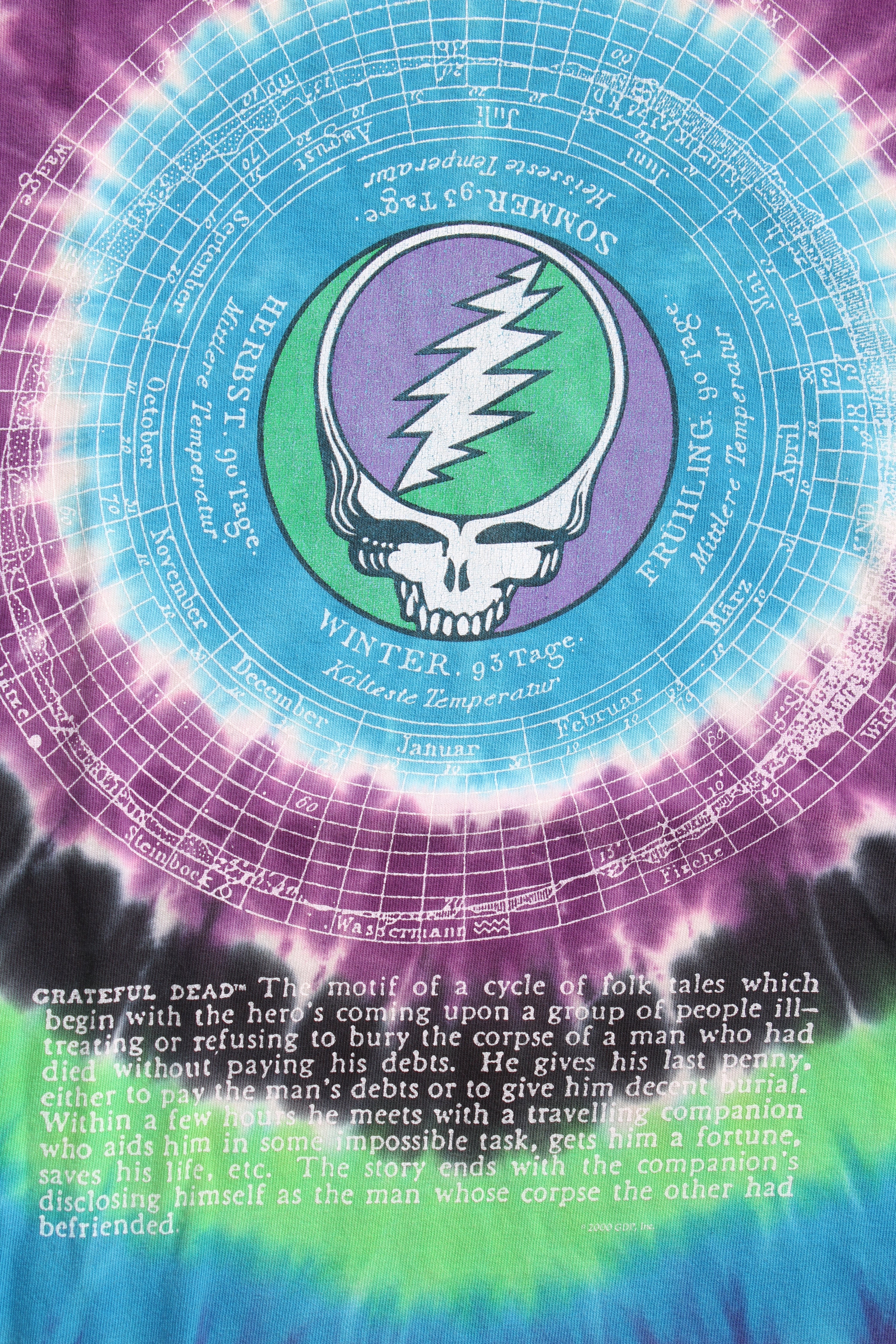 GRATEFUL DEAD TIE DYE VINTAGE T-SHIRT - L