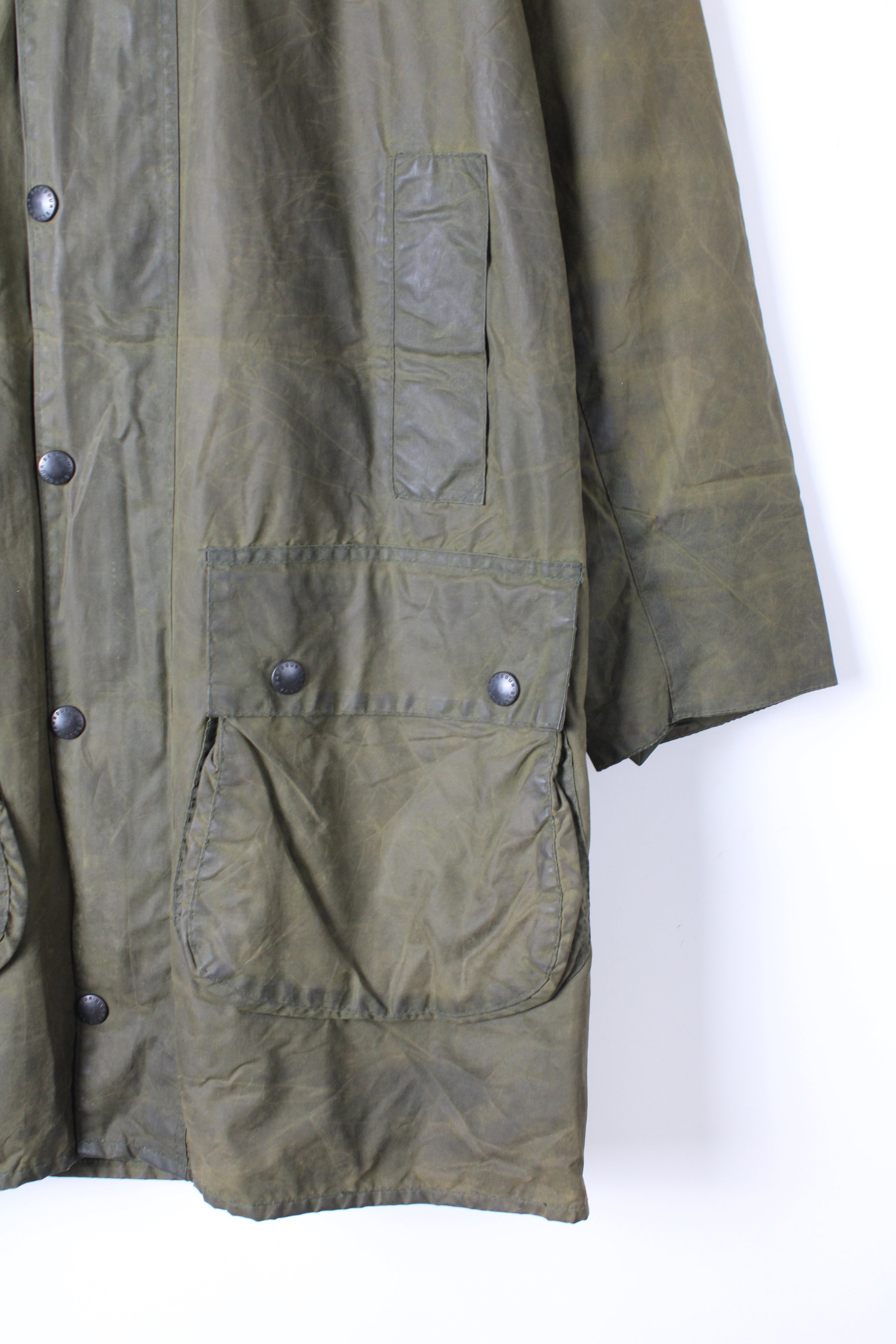BARBOUR BORDER WAX JACKET GREEN - S/M