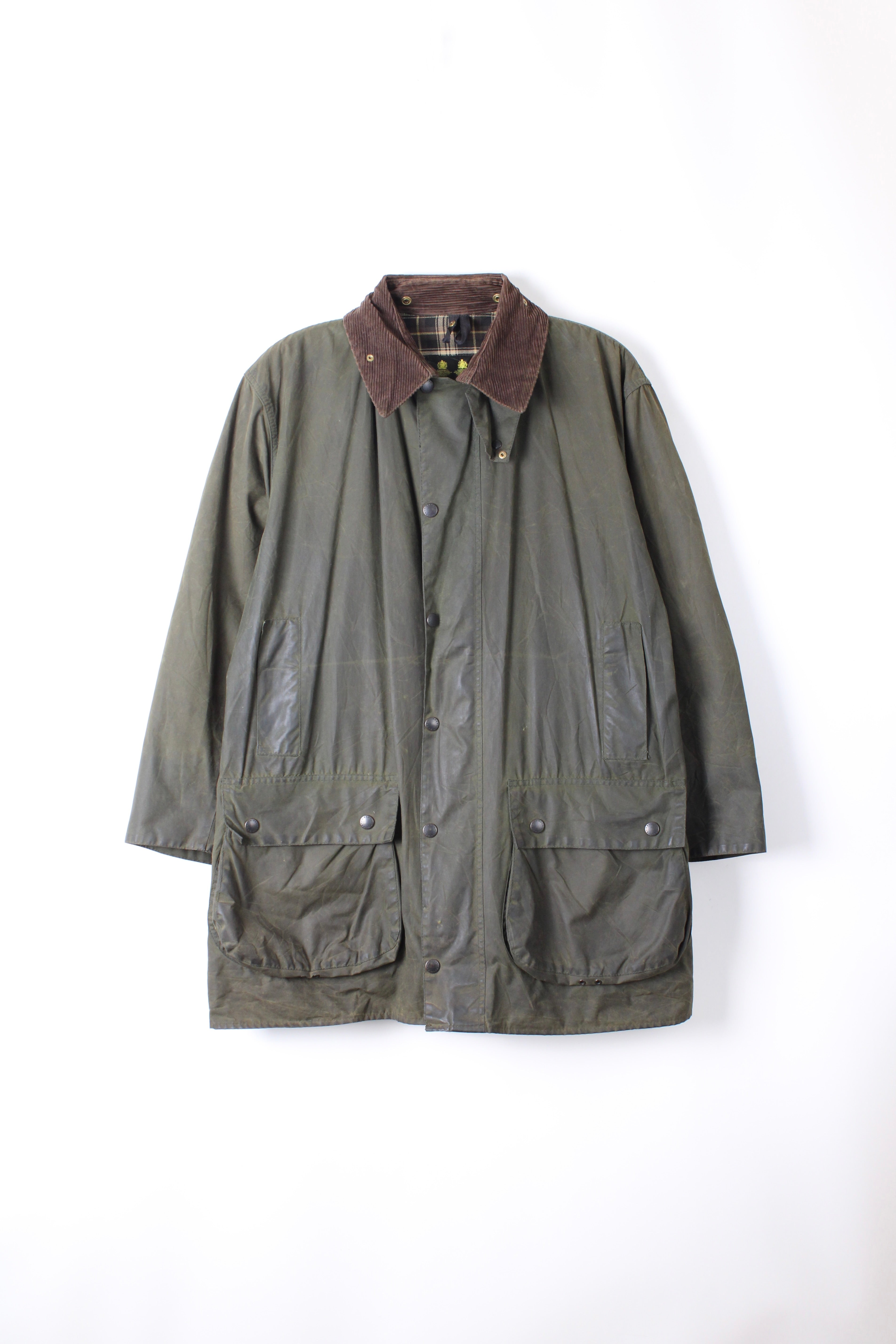 BARBOUR BORDER WAX JACKET GREEN - L/XL – HOLYGARMS