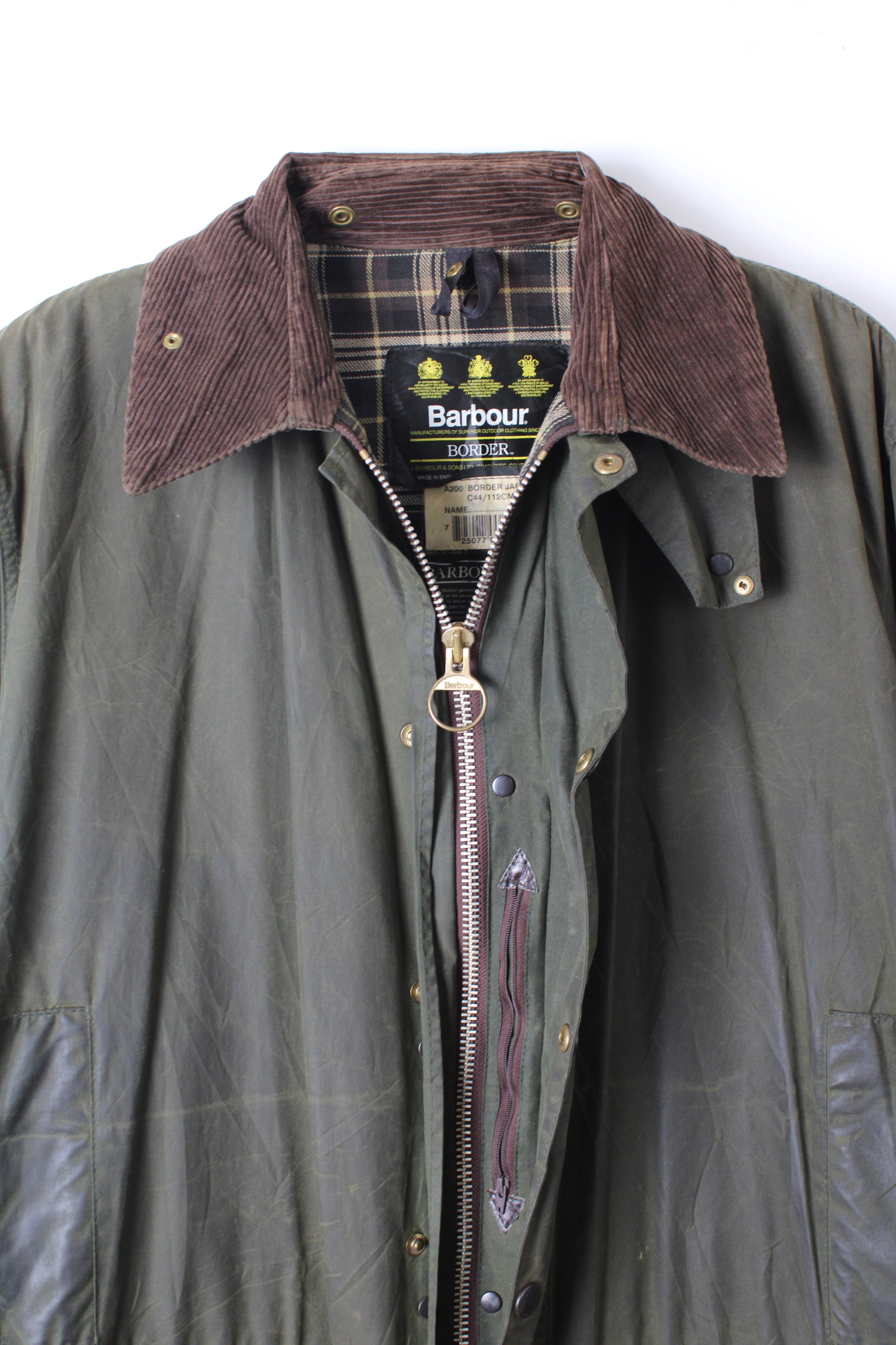 BARBOUR BORDER WAX JACKET GREEN - L/XL