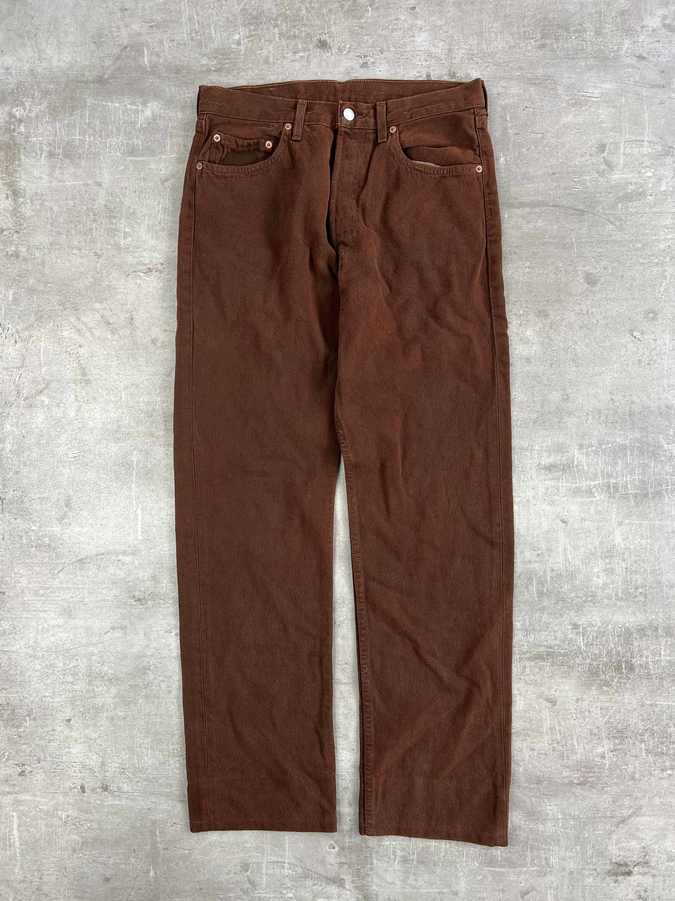 LEVIS 501 JEANS BROWN DENIM MADE IN FRANCE - 32X36