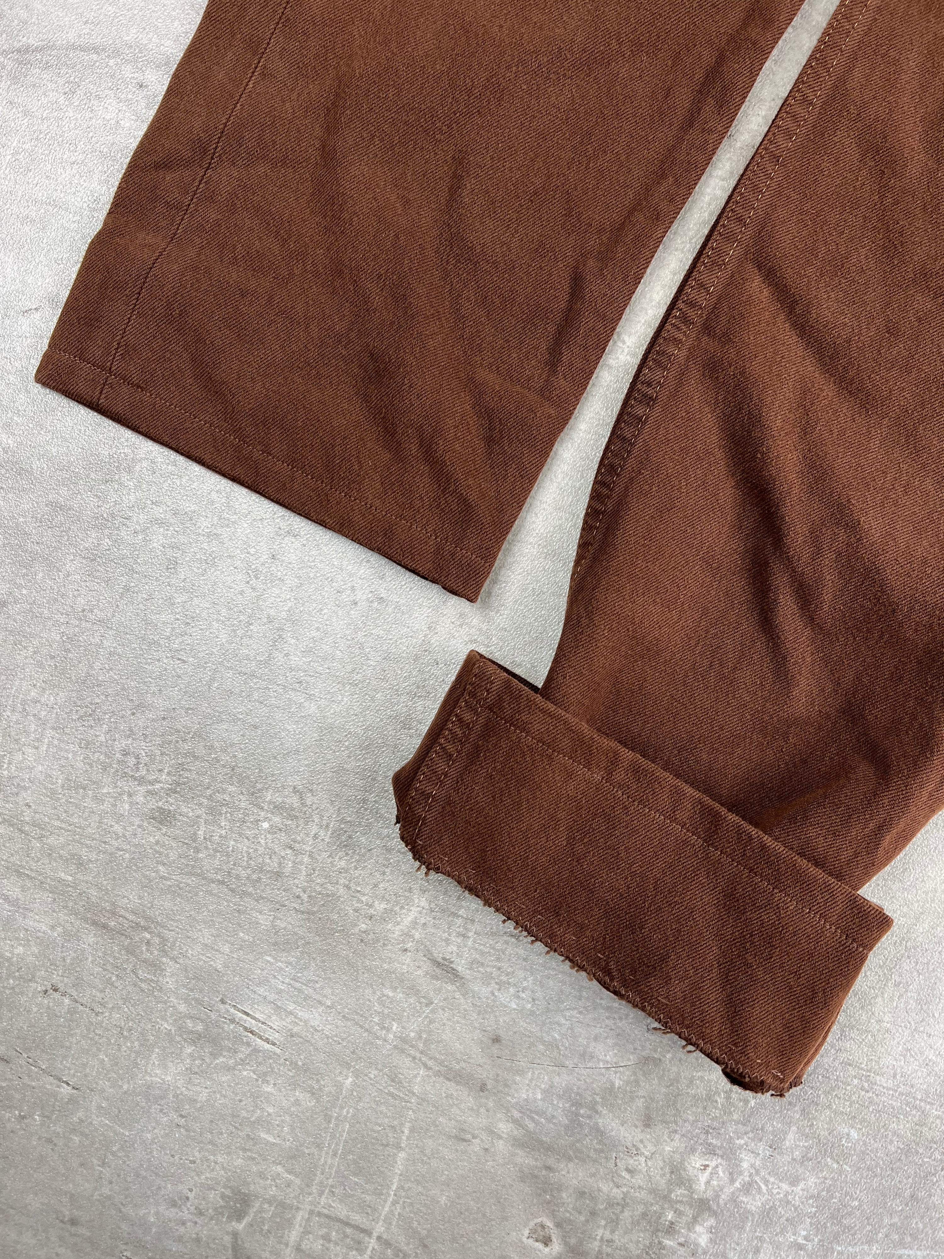 LEVIS 501 JEANS BROWN DENIM MADE IN FRANCE - 32X36
