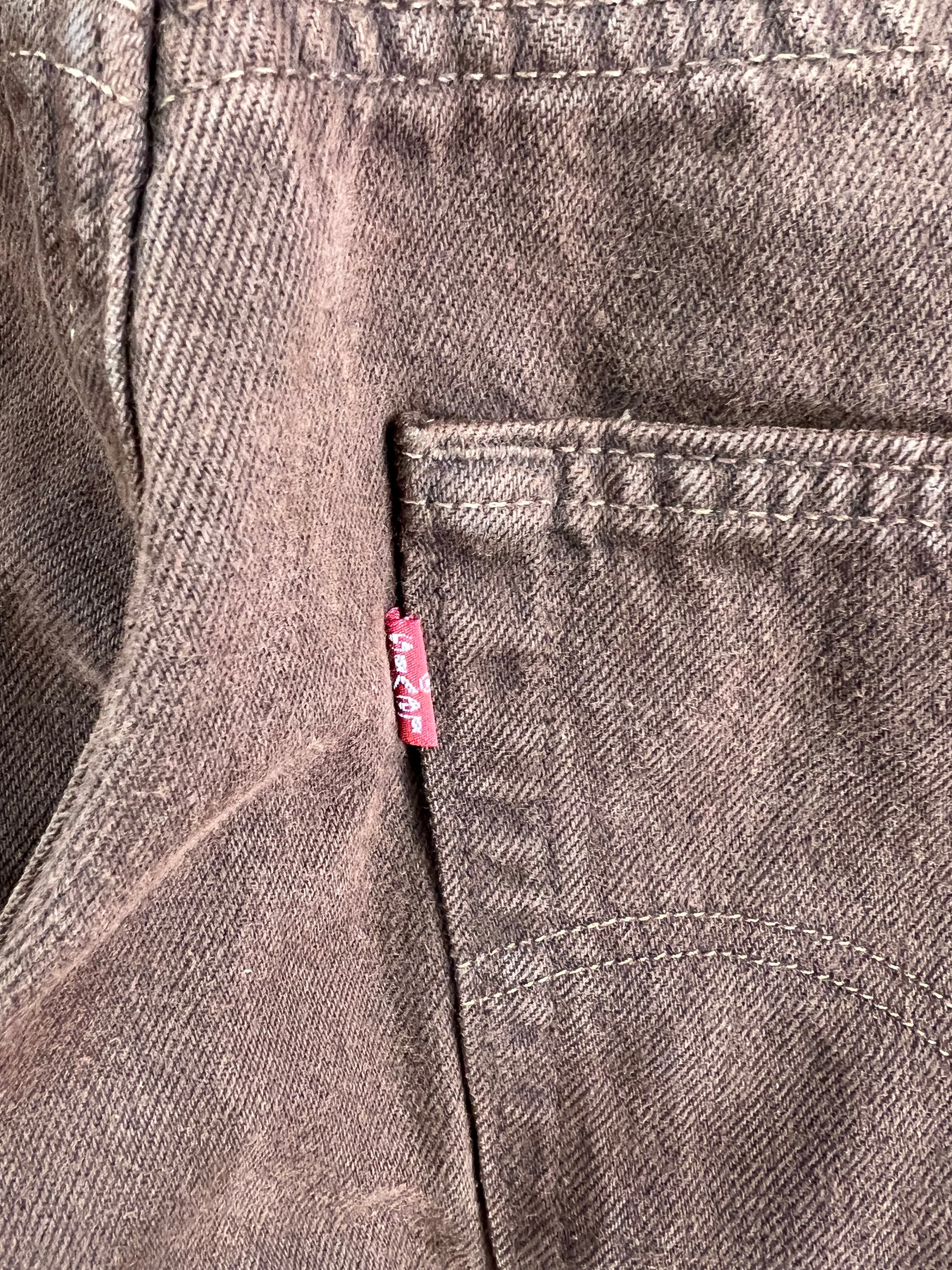 LEVIS 501 JEANS BROWN DENIM MADE IN FRANCE - 32X36