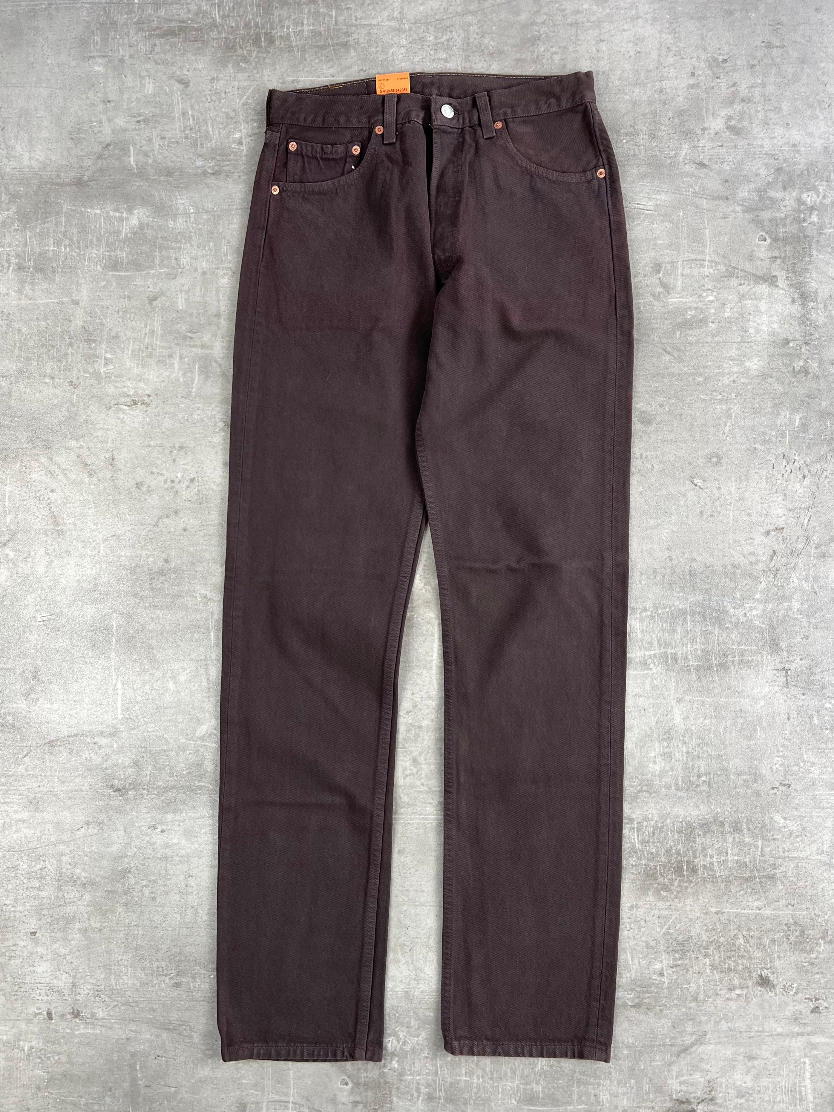 LEVIS 501 JEANS BROWN DENIM MADE IN USA