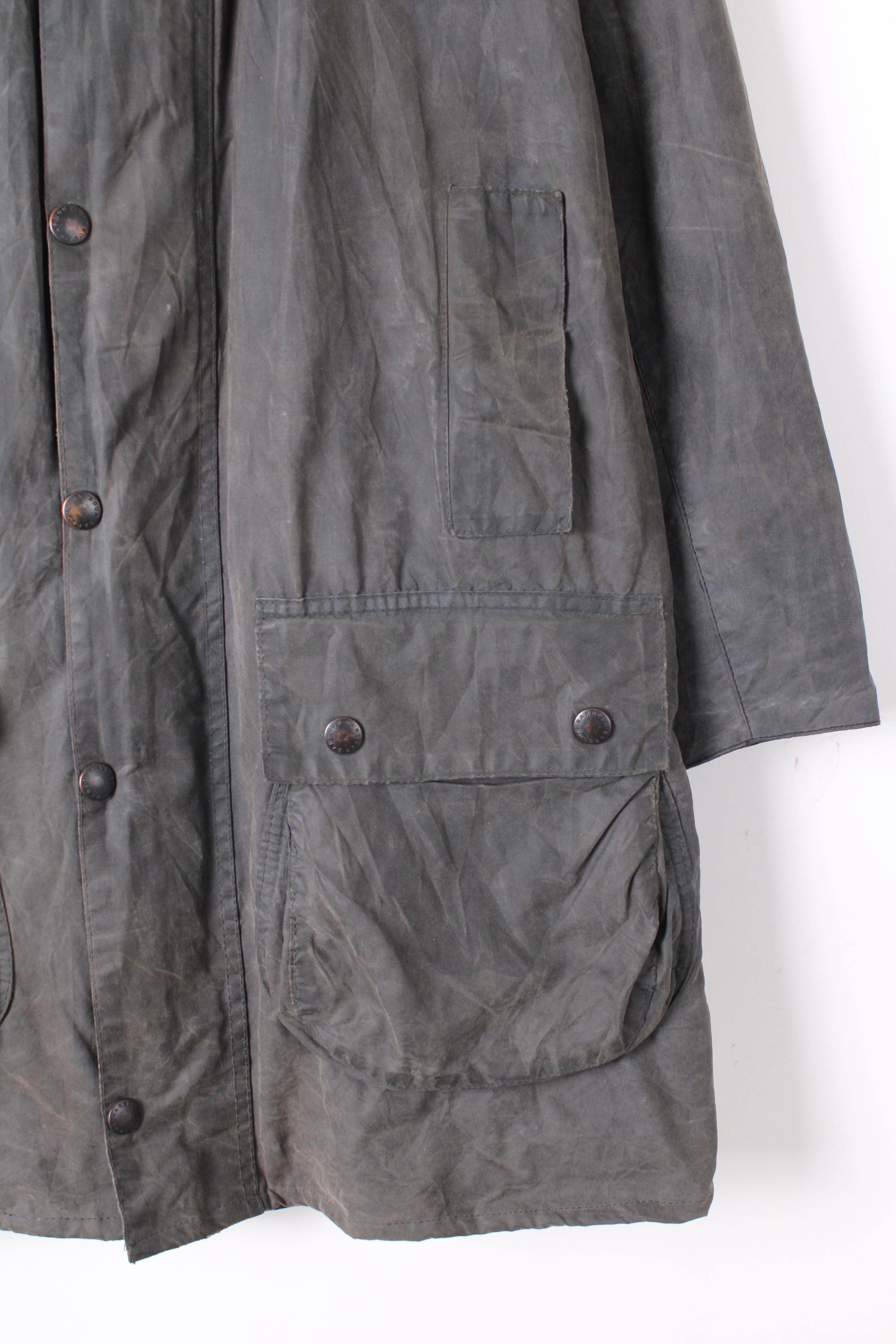 BARBOUR BORDER WAX JACKET BLUE - M/L