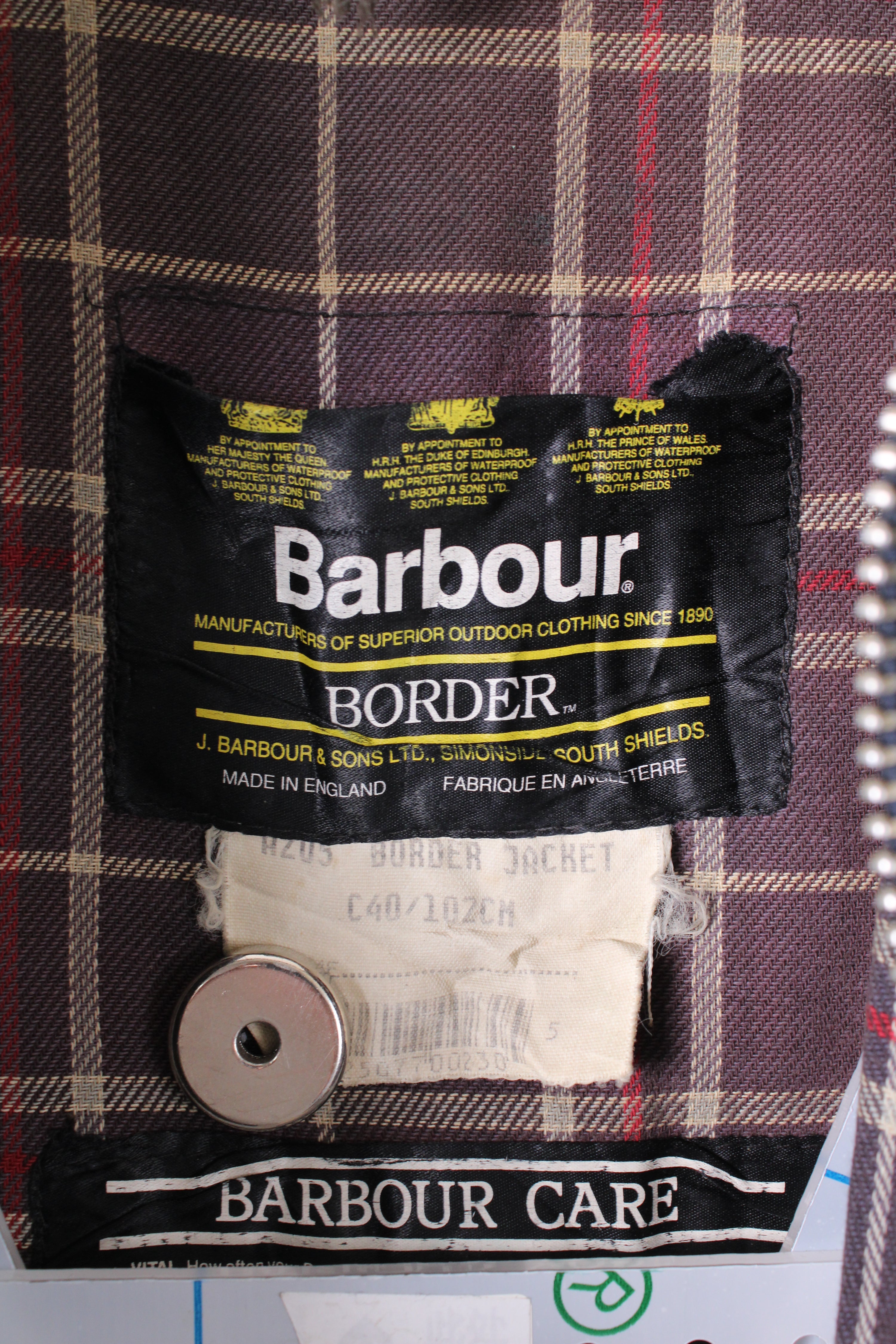 BARBOUR BORDER WAX JACKET GREY - M/L