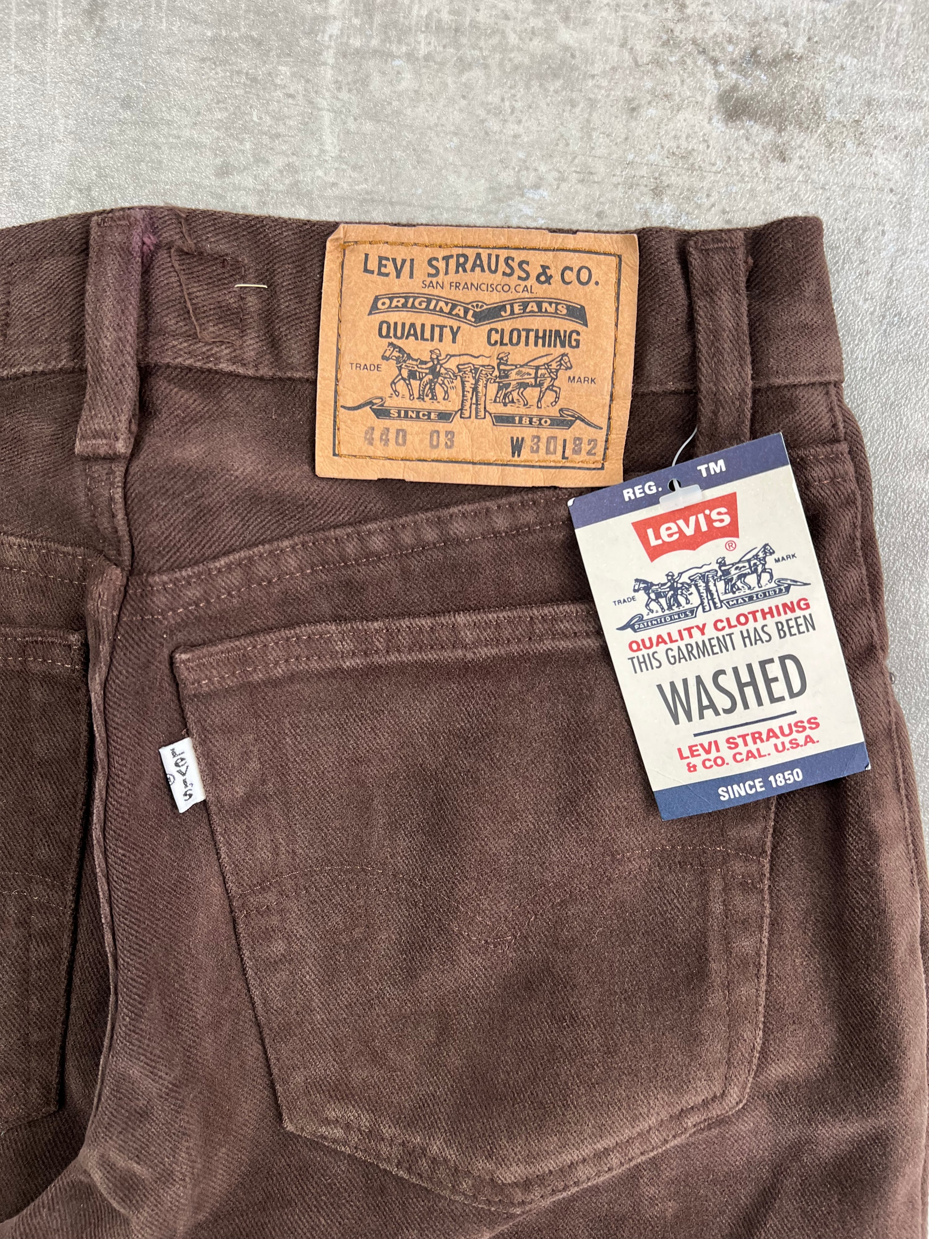 LEVIS 440 COTTON PANTS BROWN MADE IN ITALY