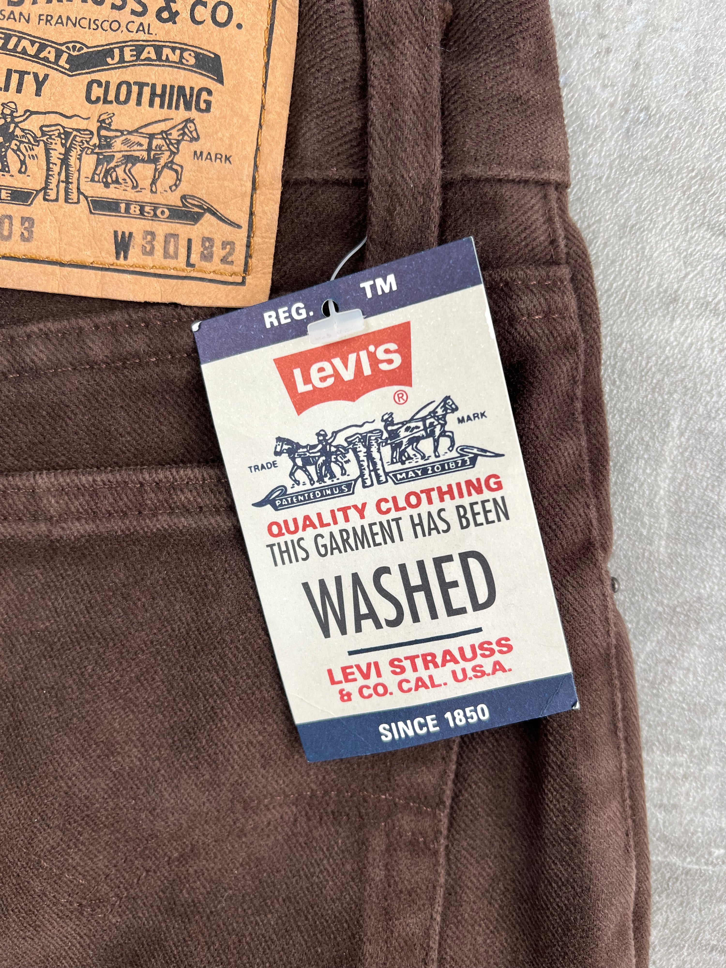 LEVIS 440 COTTON PANTS BROWN MADE IN ITALY