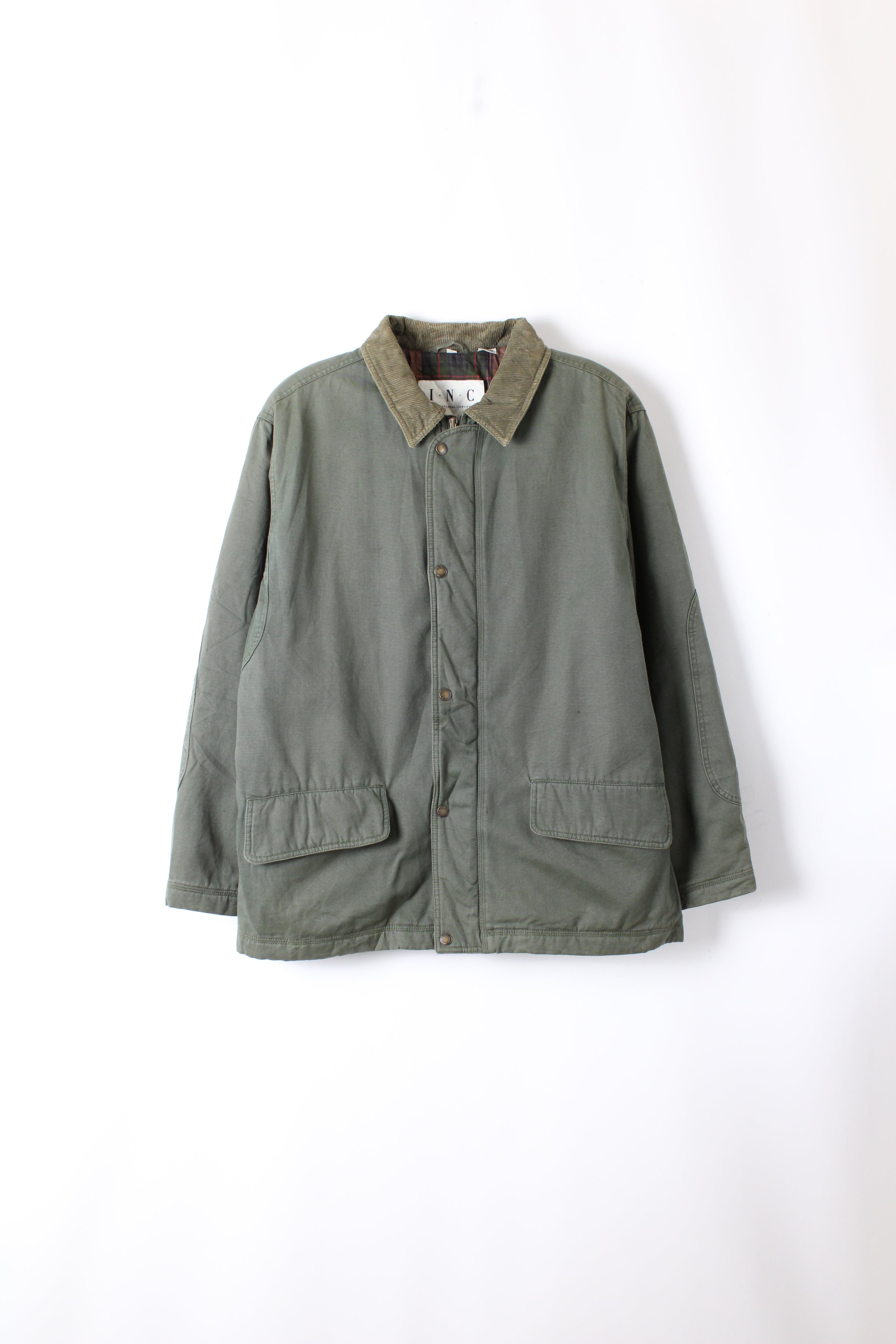 VINTAGE HUNTING JACKET GREEN CANVAS - M