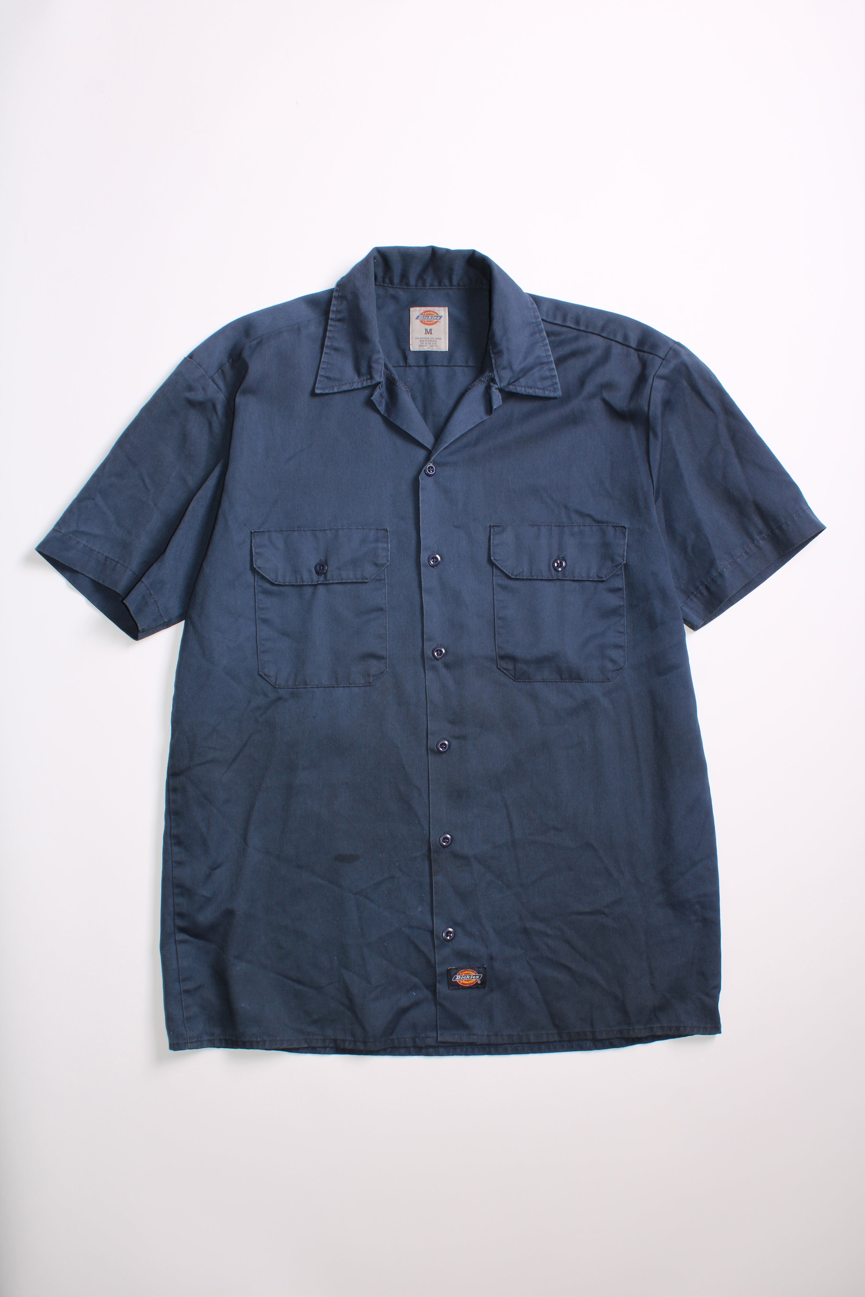 VINTAGE DICKIES WORK SHIRT NAVY BLUE - M