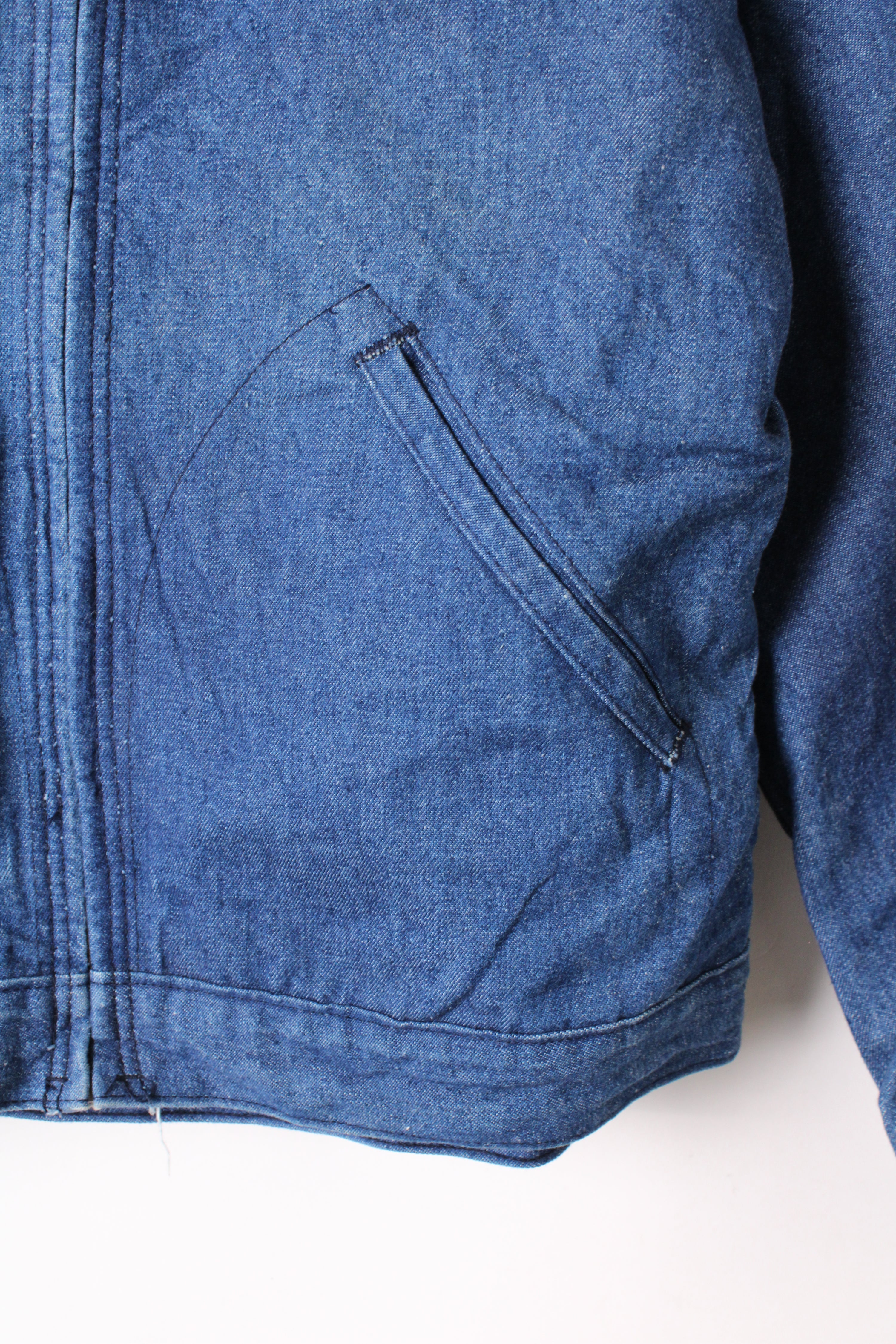 1980S BIG BEN WORK DENIM JACKET BLUE MADE IN USA - M/L