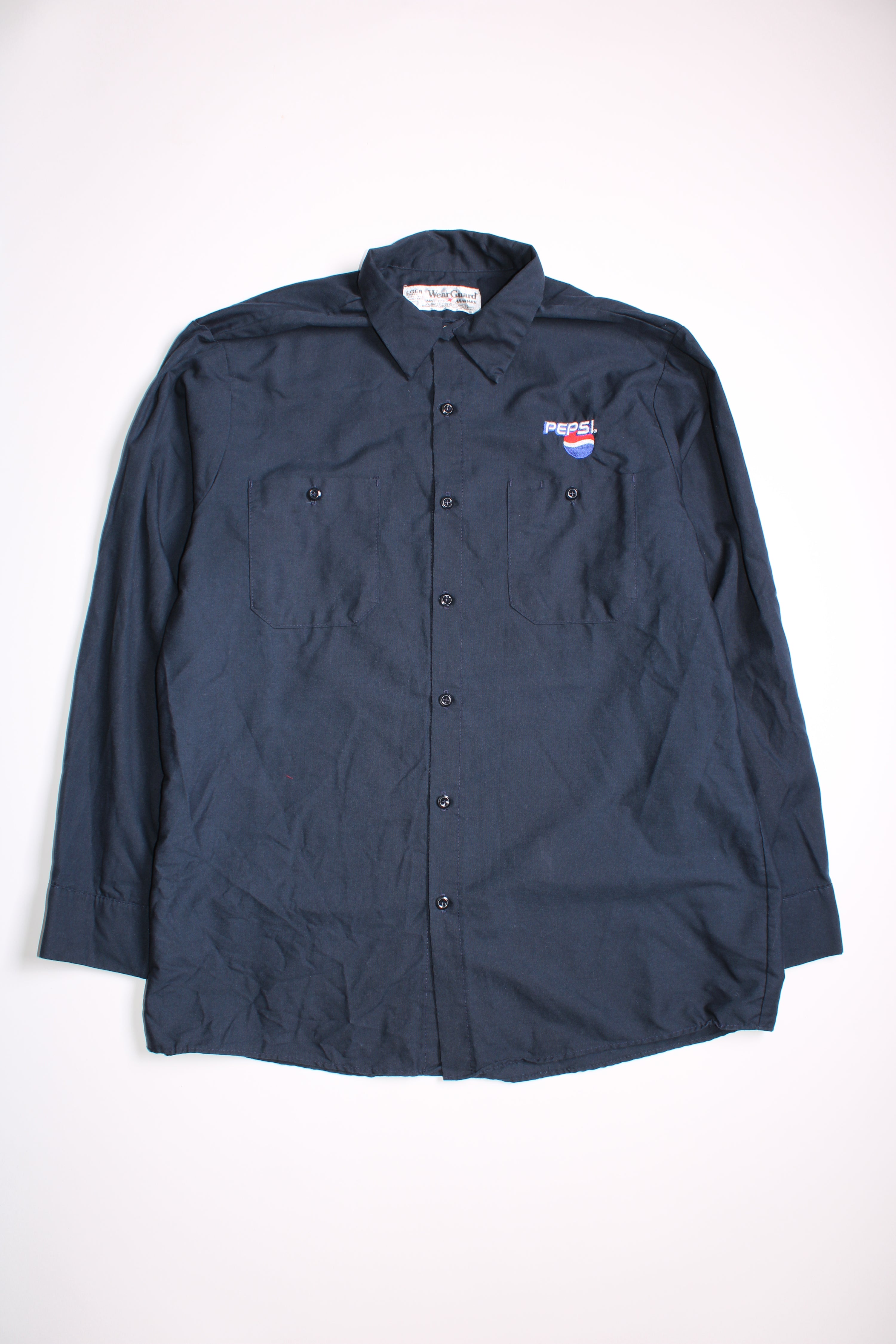 VINTAGE PEPSI WORK SHIRT NAVY BLUE - L
