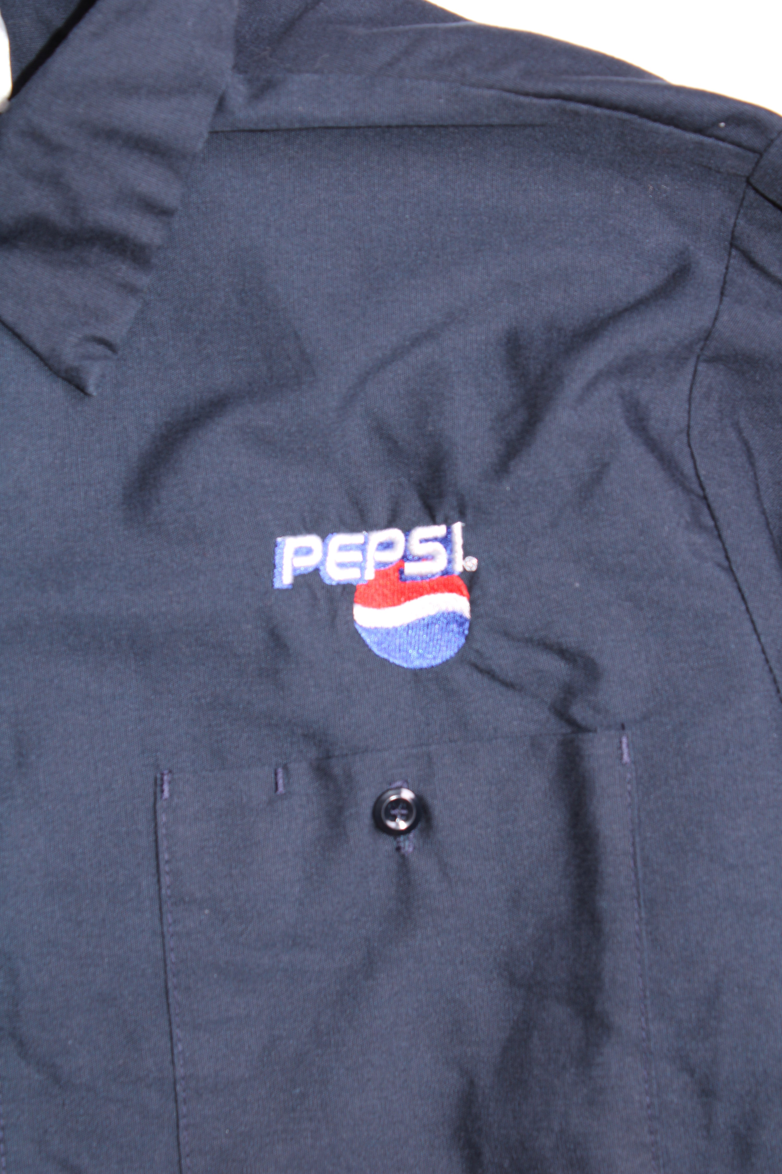VINTAGE PEPSI WORK SHIRT NAVY BLUE - L