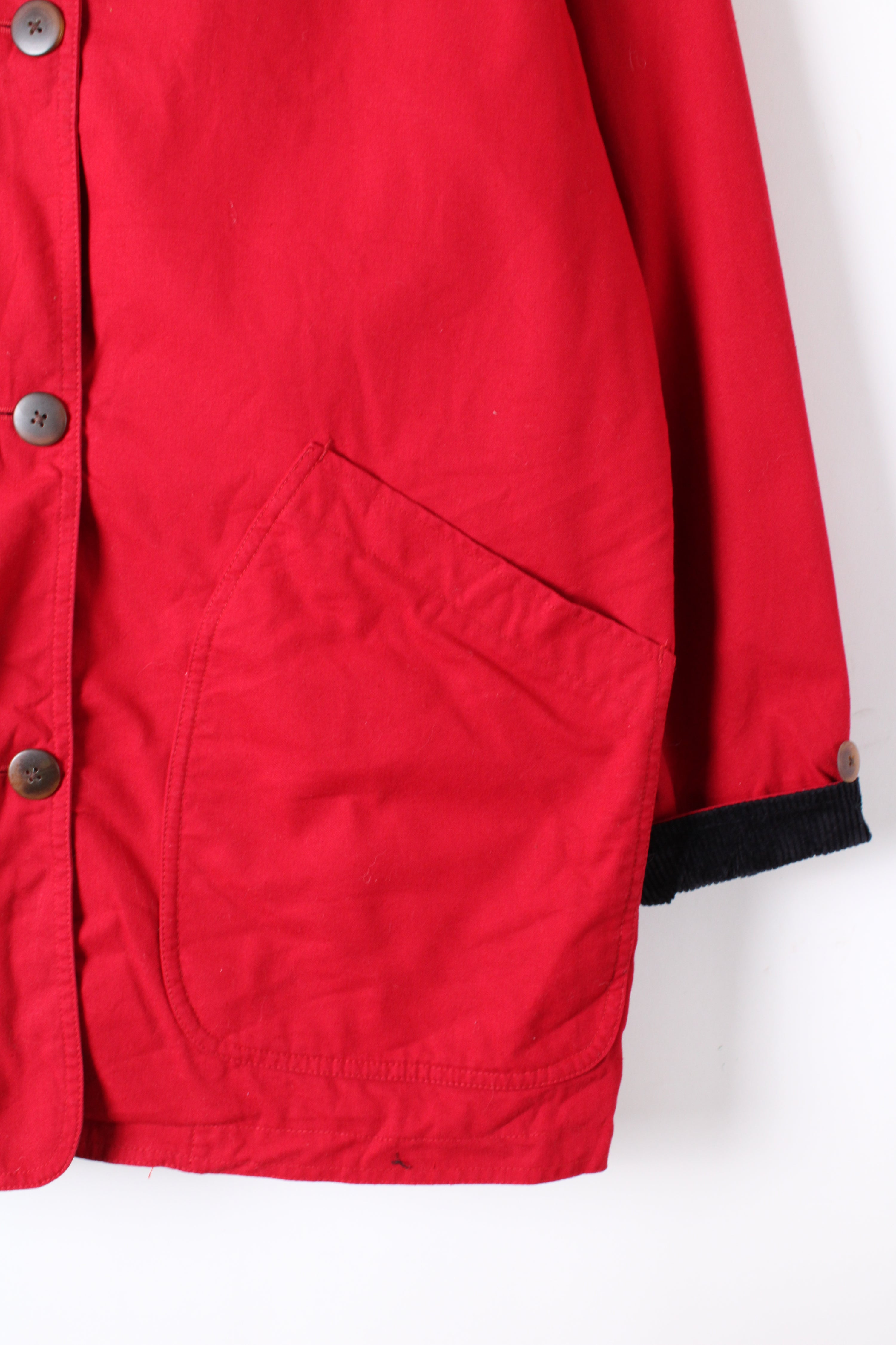 LANDS END VINTAGE HUNTING JACKET CANVAS RED - M/L