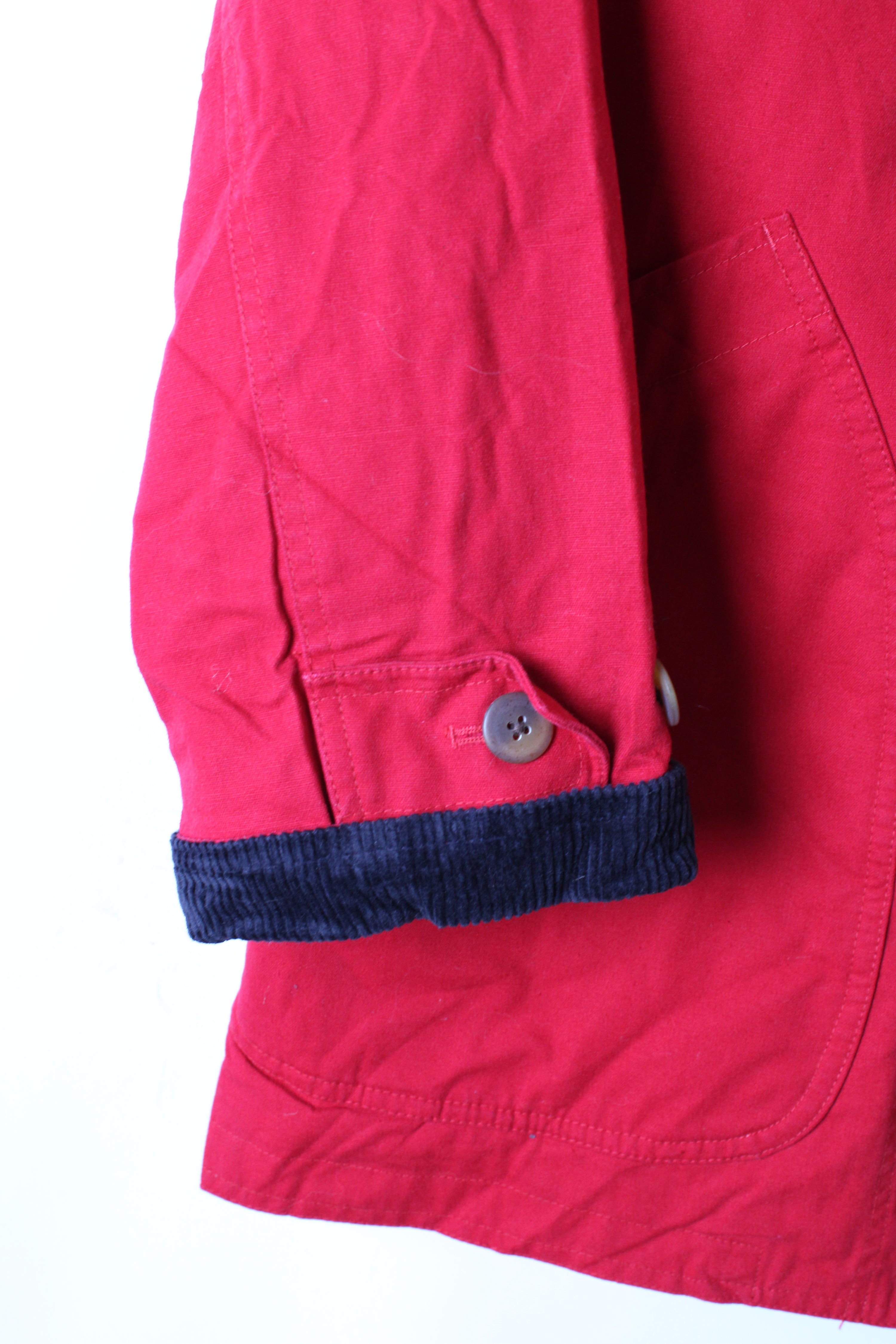 LANDS END VINTAGE HUNTING JACKET CANVAS RED - M/L