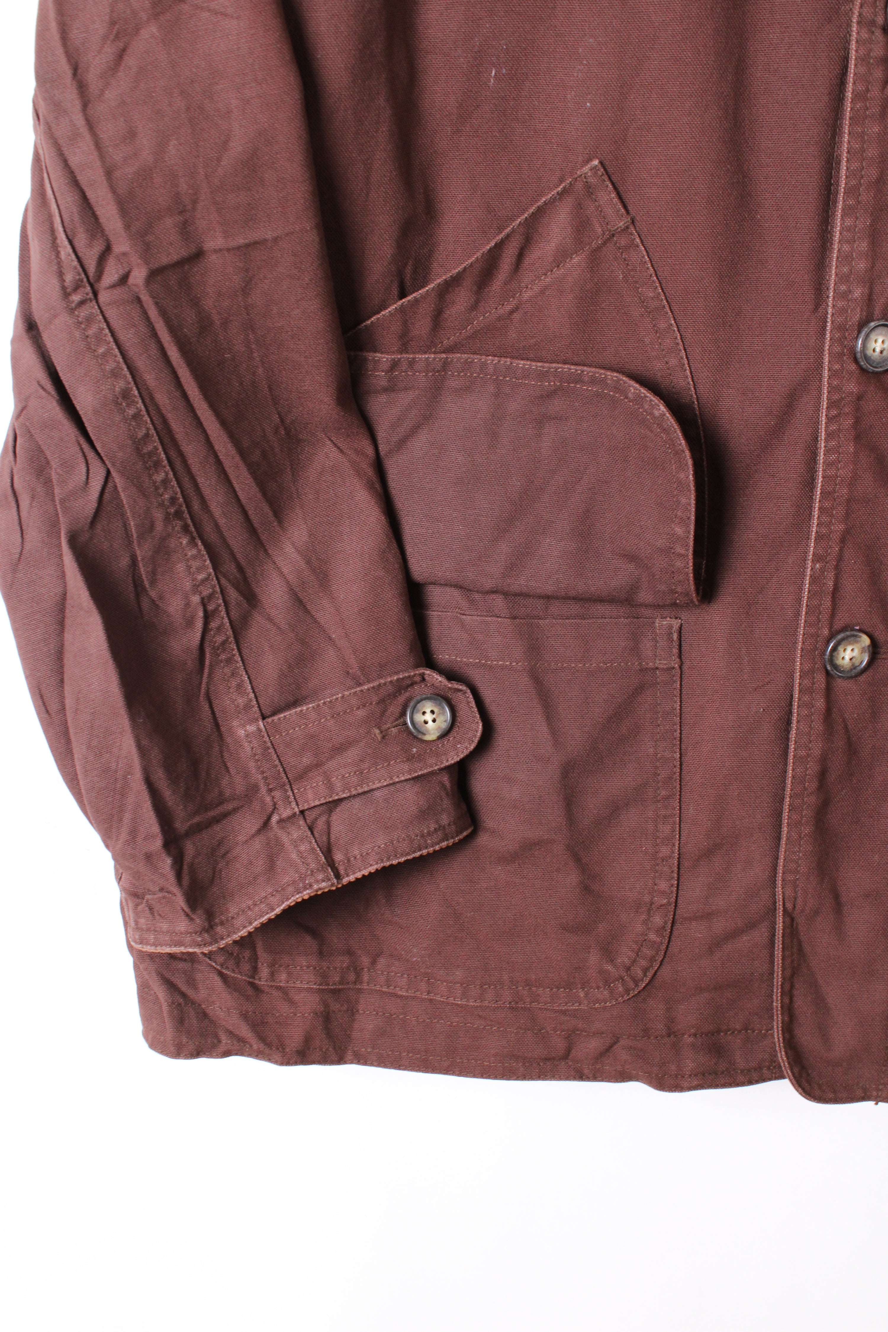 LANDS END VINTAGE HUNTING JACKET CANVAS BROWN - XL